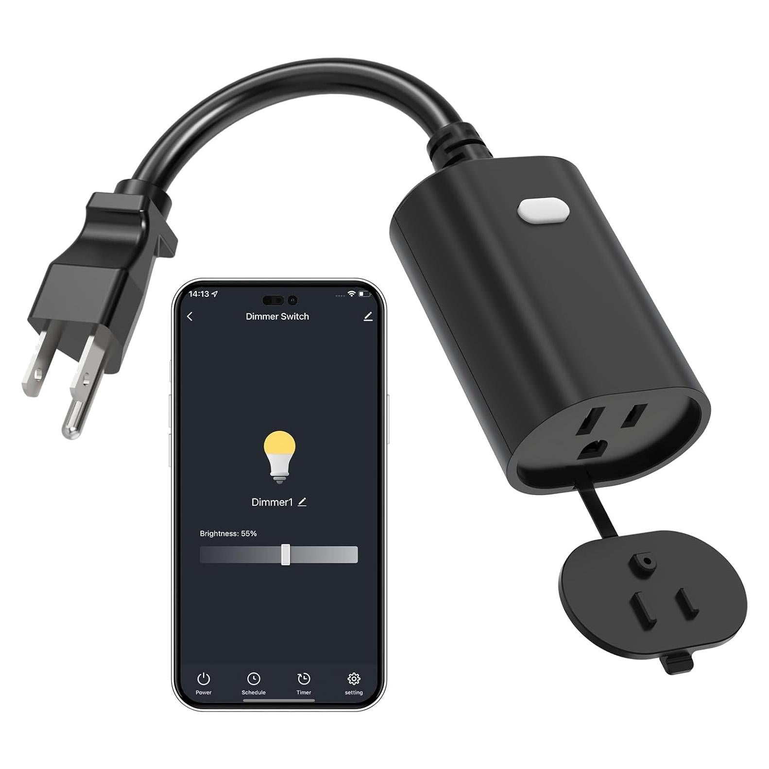 Enchufe Regulador Inteligente Eva IP65 WiFi 400W Negro