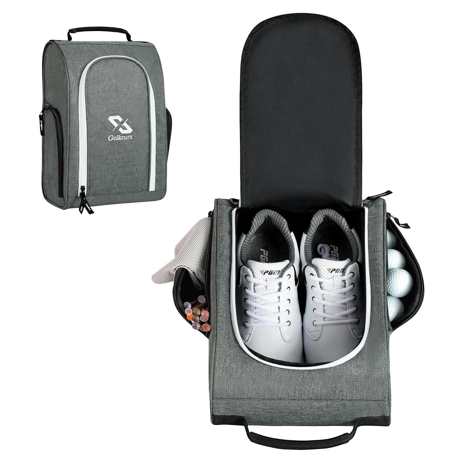 Bolsa de Zapatos de Golf Golkcurx Gris para Viaje 35.6x24.4cm