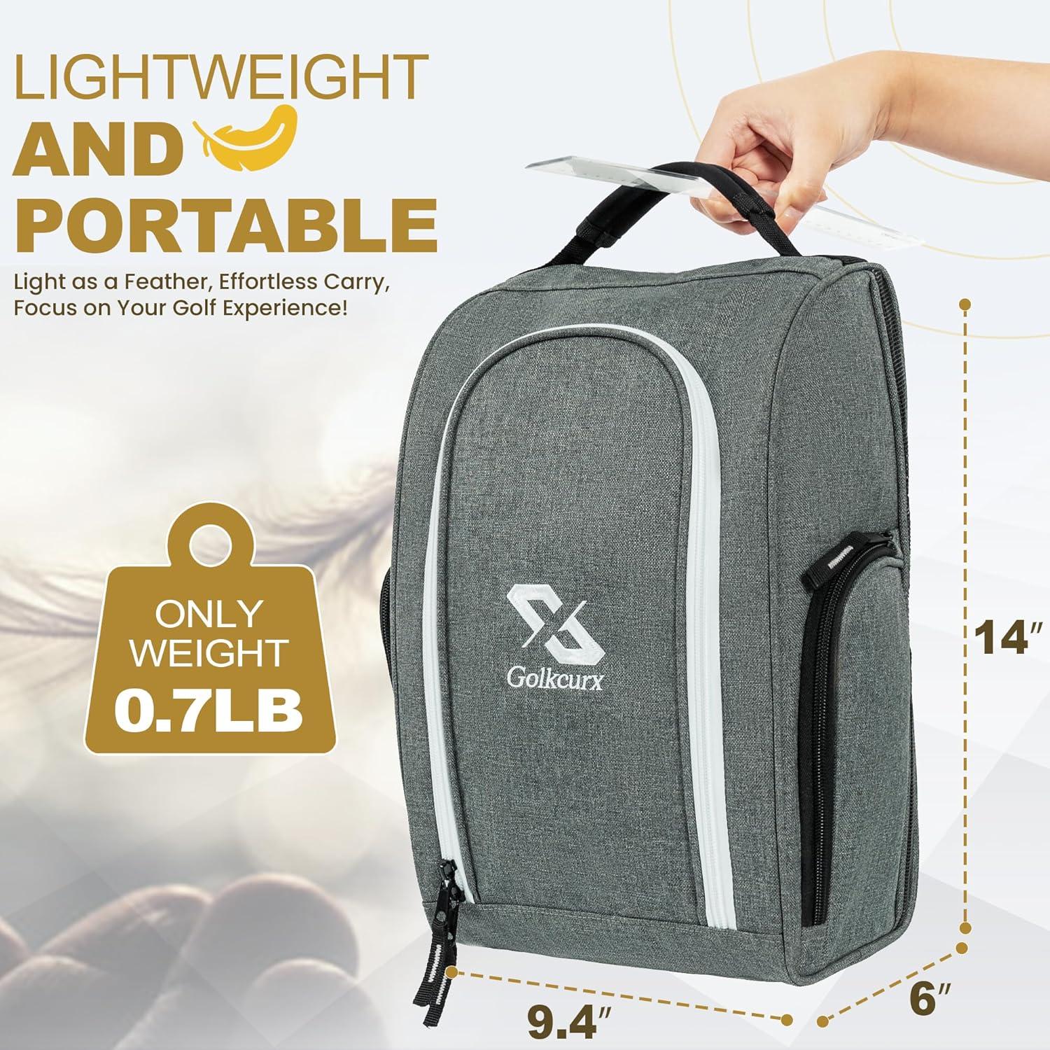 Bolsa de Zapatos de Golf Golkcurx Gris para Viaje 35.6x24.4cm