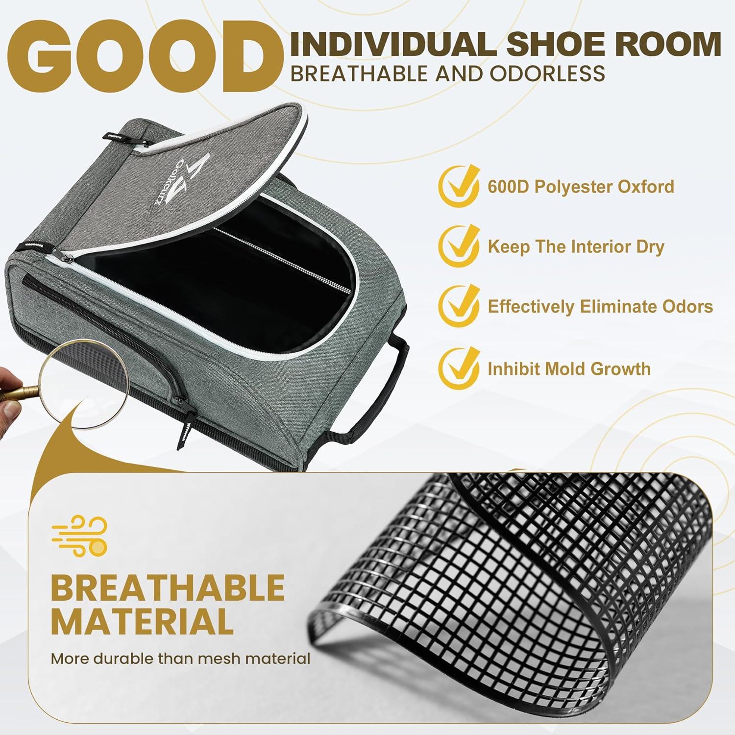 Bolsa de Zapatos de Golf Golkcurx Gris para Viaje 35.6x24.4cm