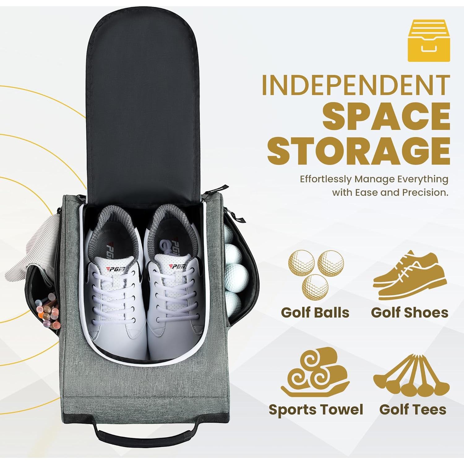 Bolsa de Zapatos de Golf Golkcurx Gris para Viaje 35.6x24.4cm