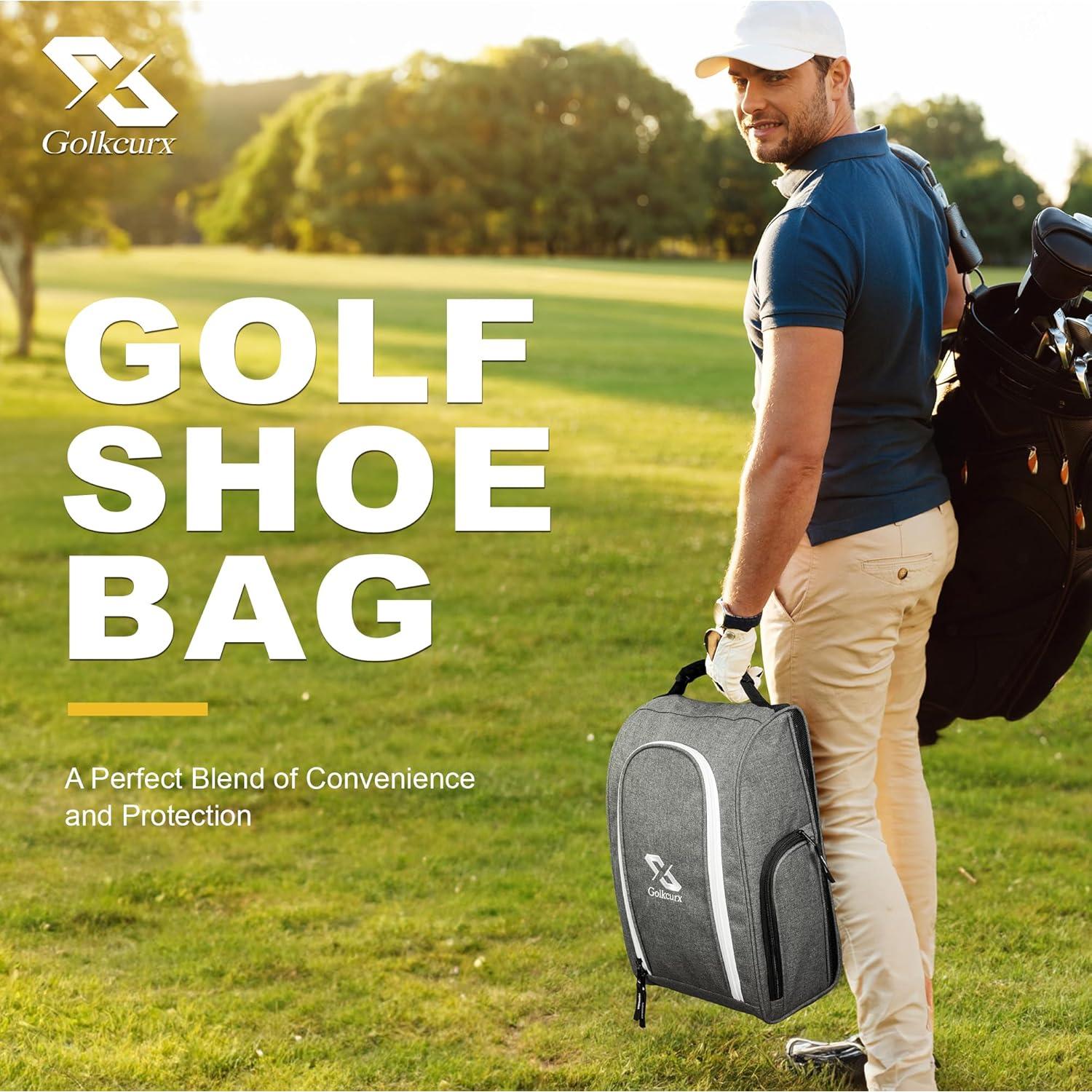 Bolsa de Zapatos de Golf Golkcurx Gris para Viaje 35.6x24.4cm