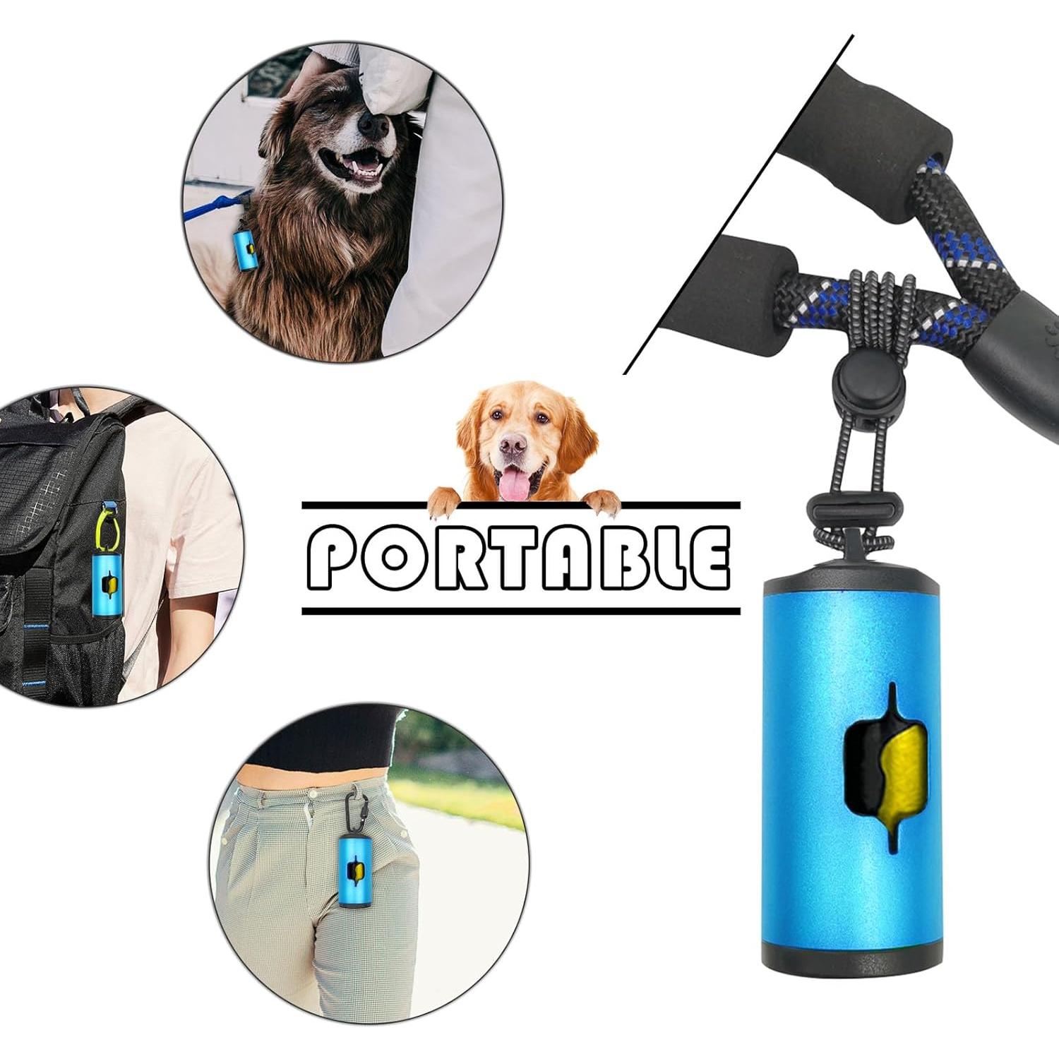 Soporte de bolsa de excremento para perros SHAOMAN azul 1 soporte 15 bolsas