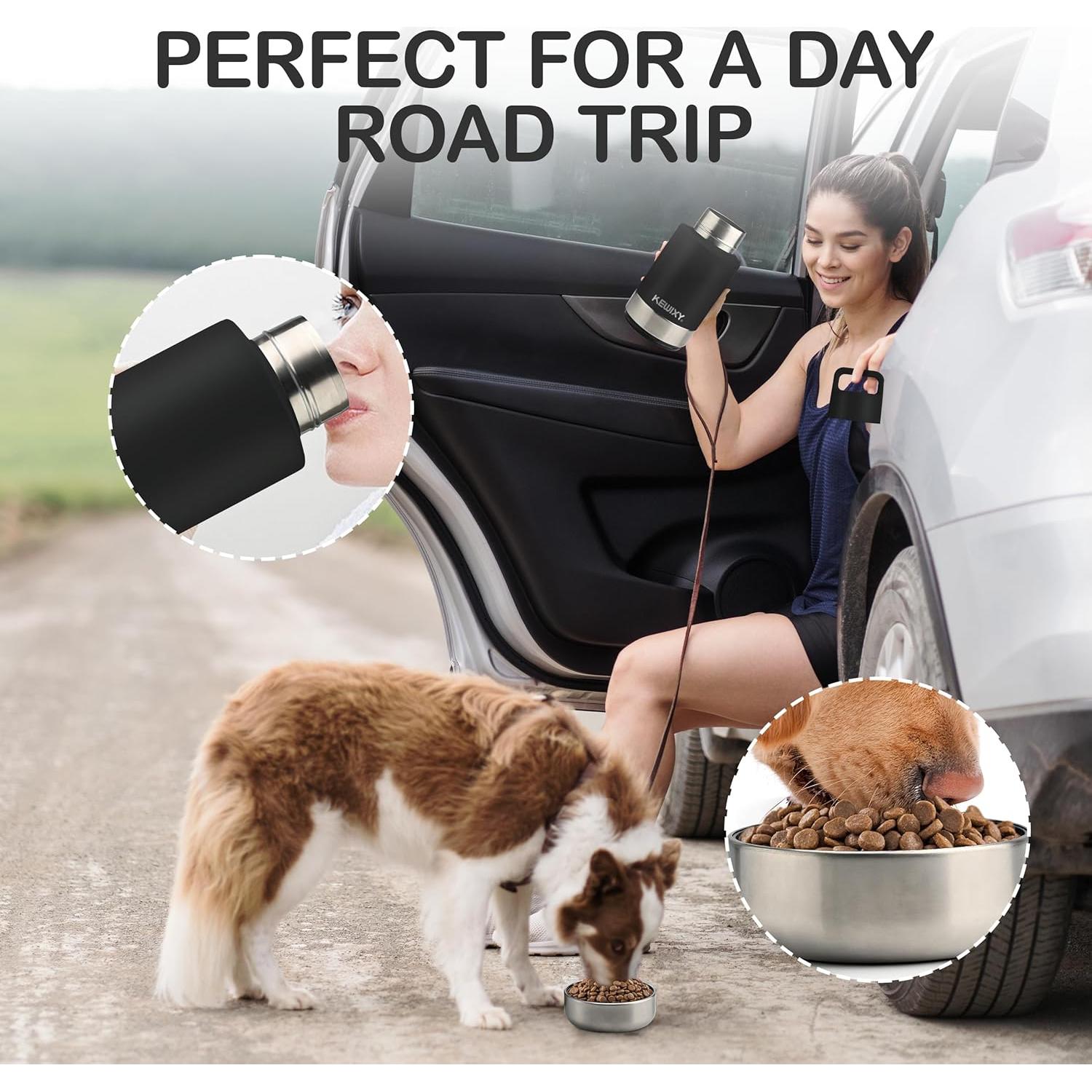 Botella de Agua Aislada para Perros KEWIXY 0.95 L Negra