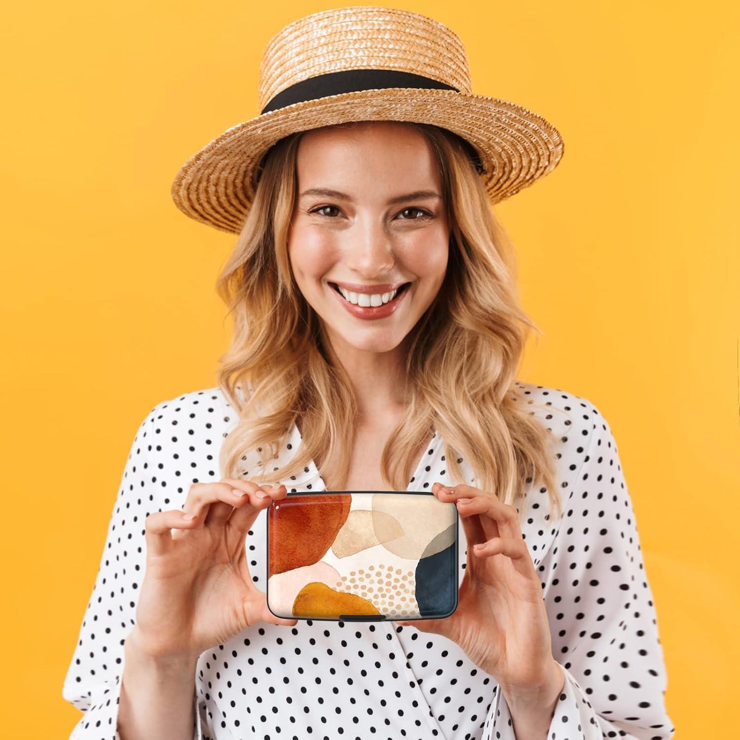 Portatarjetas de Crédito RFID Hsxnam Mármol Abstracto 10.9x7.6cm