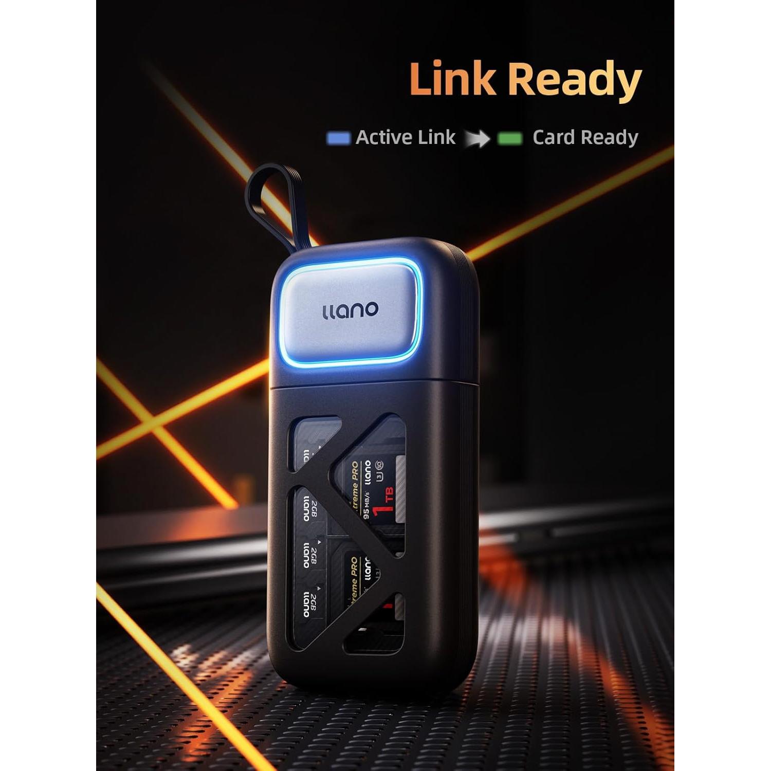 Lector de Tarjetas 2-en-1 Llano F13 USB Tipo-C 160 MB/s