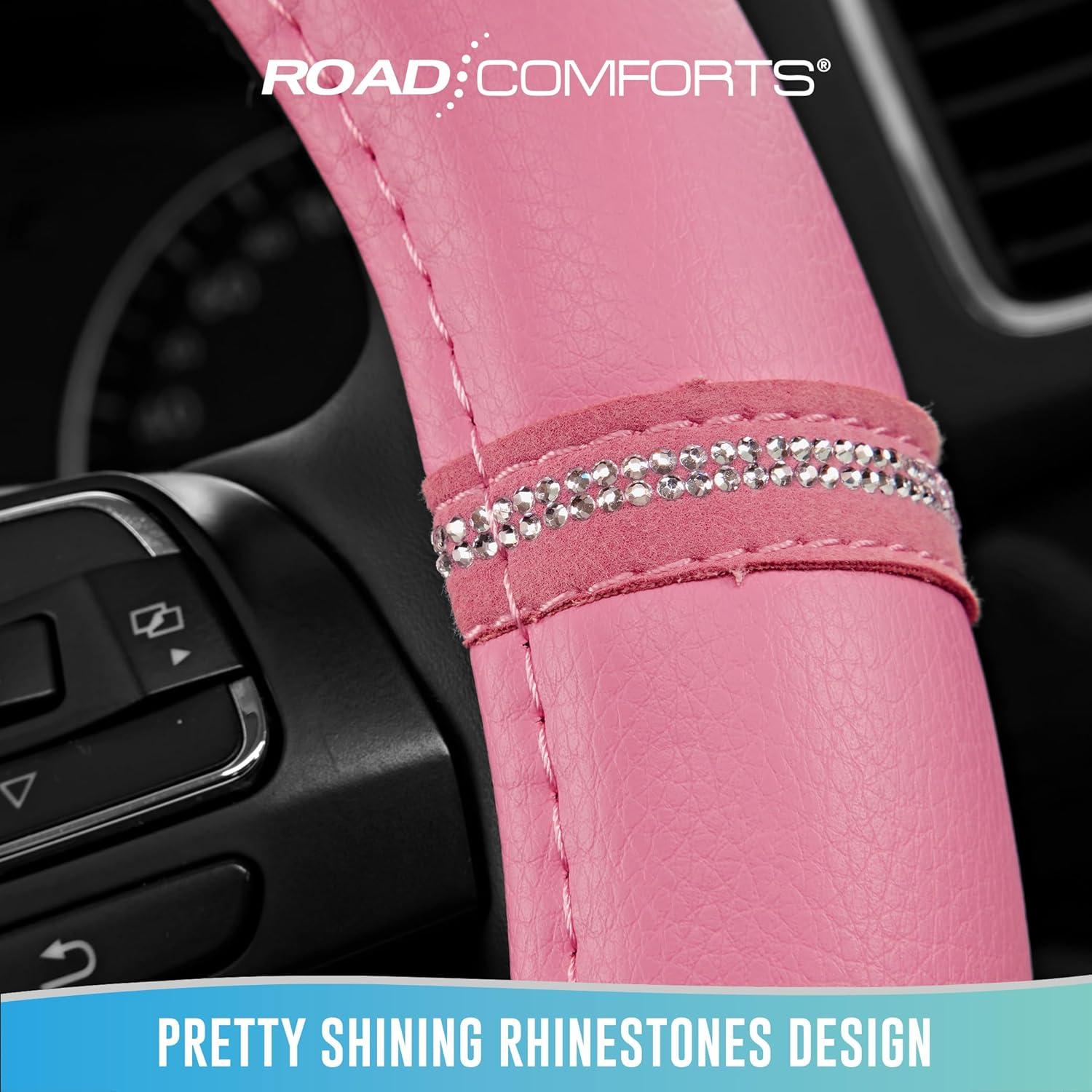 Cubierta de Volante Road Comforts Rosa 15" Antideslizante