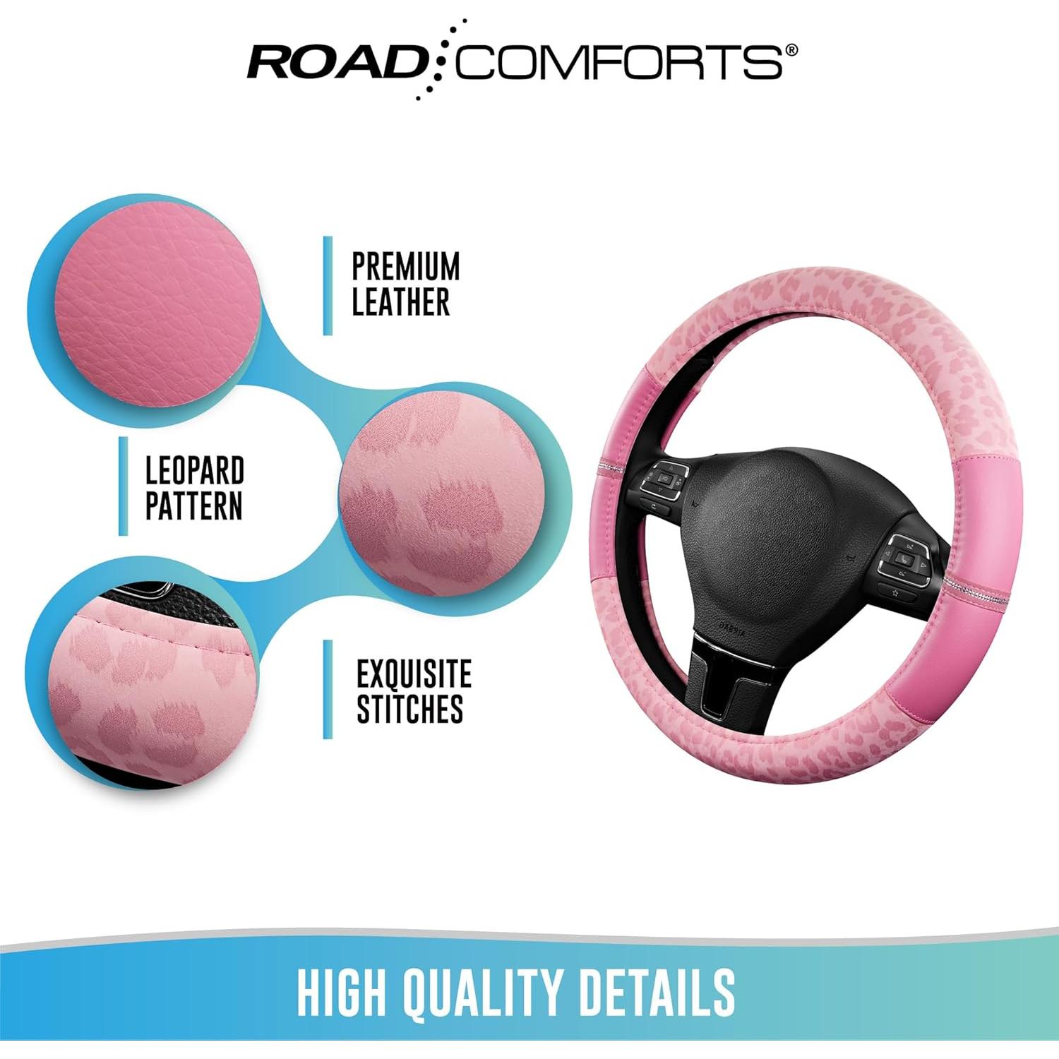 Cubierta de Volante Road Comforts Rosa 15" Antideslizante