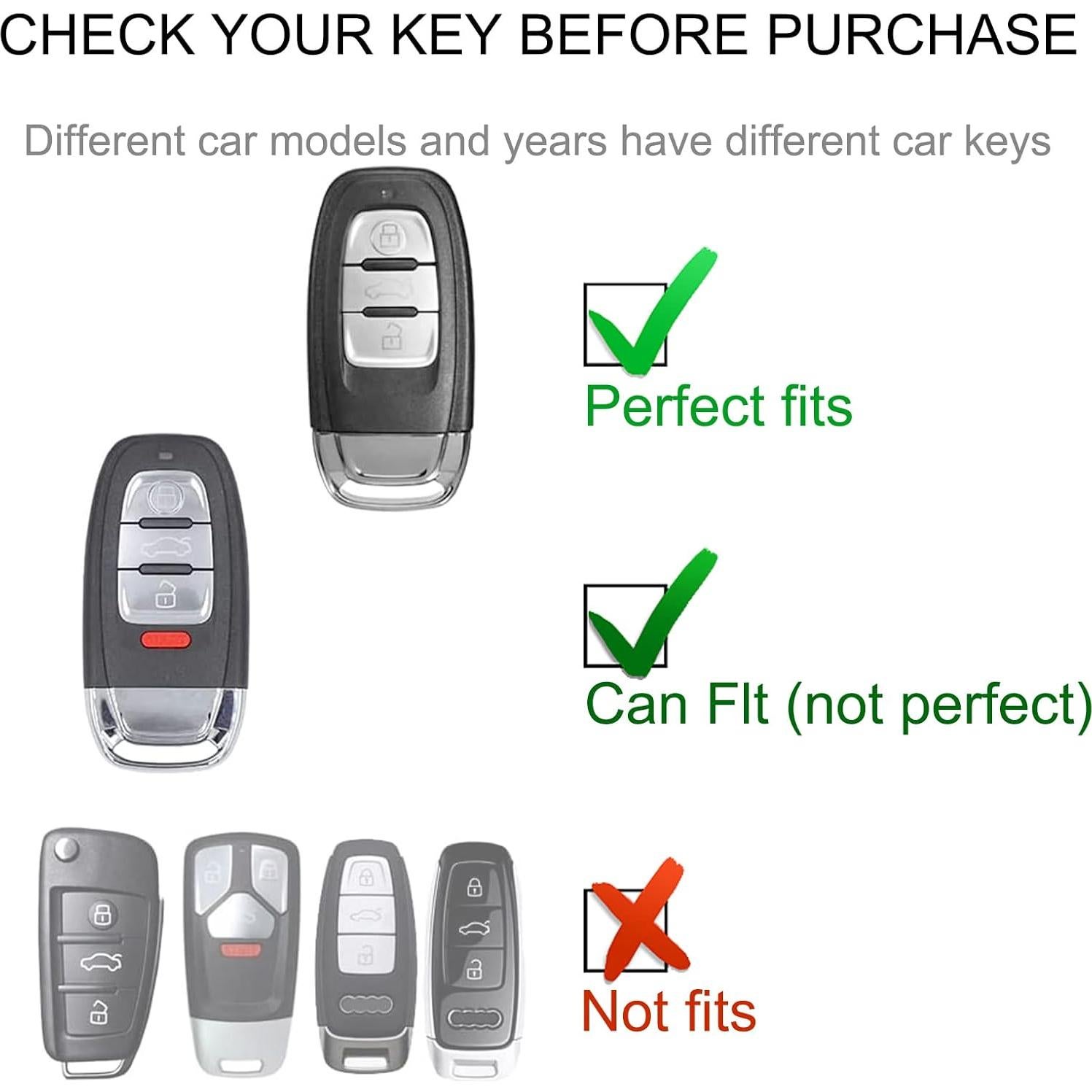 Funda de Llave Audi CACARLIKE con Cordón de Cuero - Protección Completa