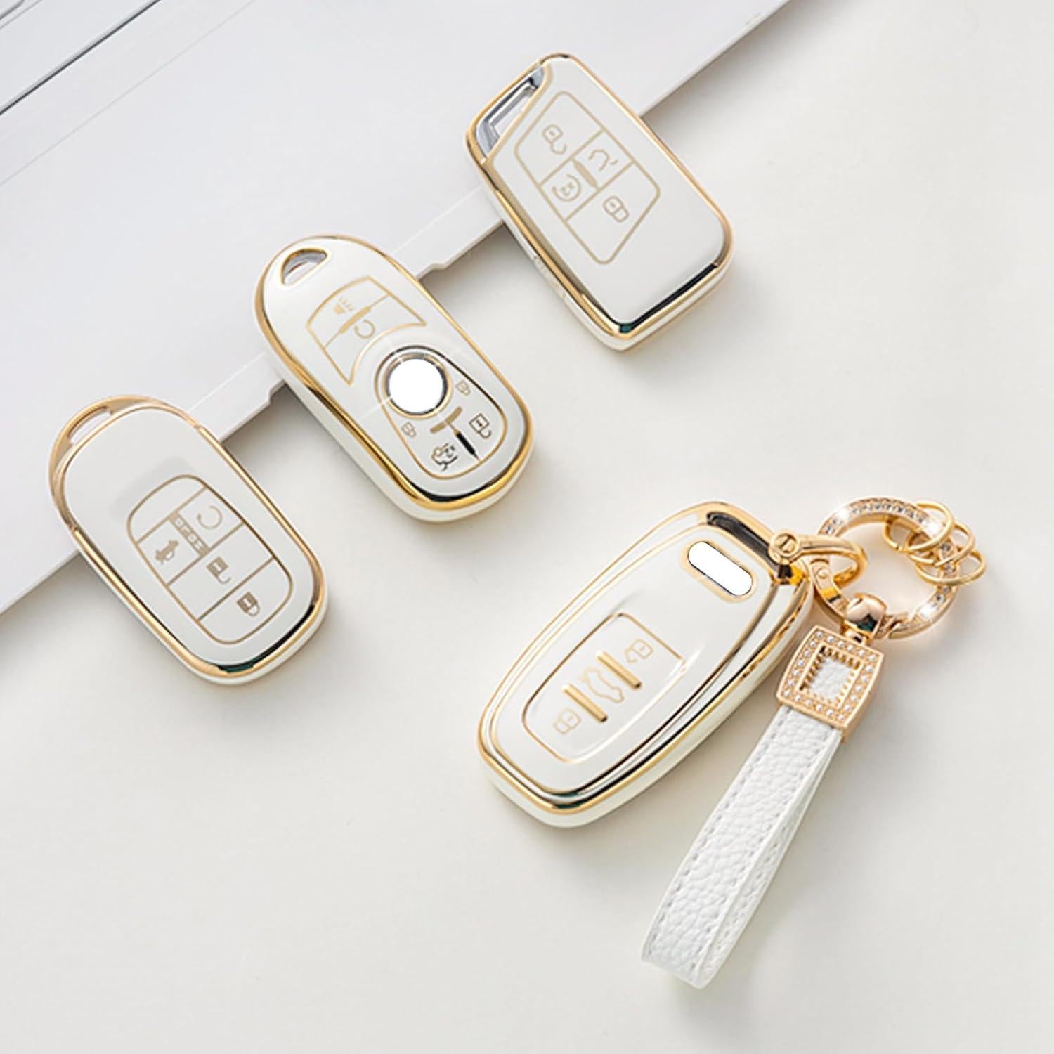 Funda de Llave Audi CACARLIKE con Cordón de Cuero - Protección Completa