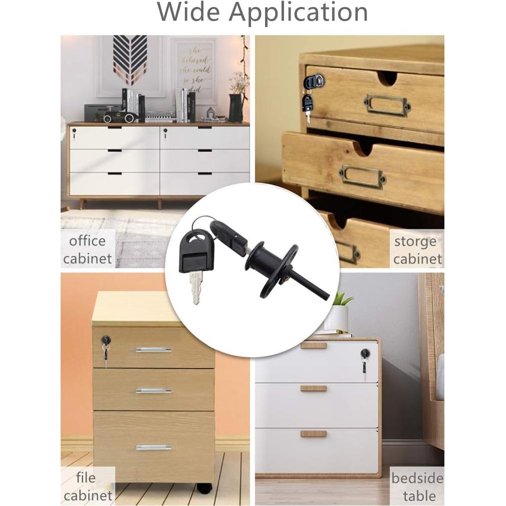 Cerraduras de Cajón HOWDIA con Llaves - 16mm, 2 Pcs, Zinc