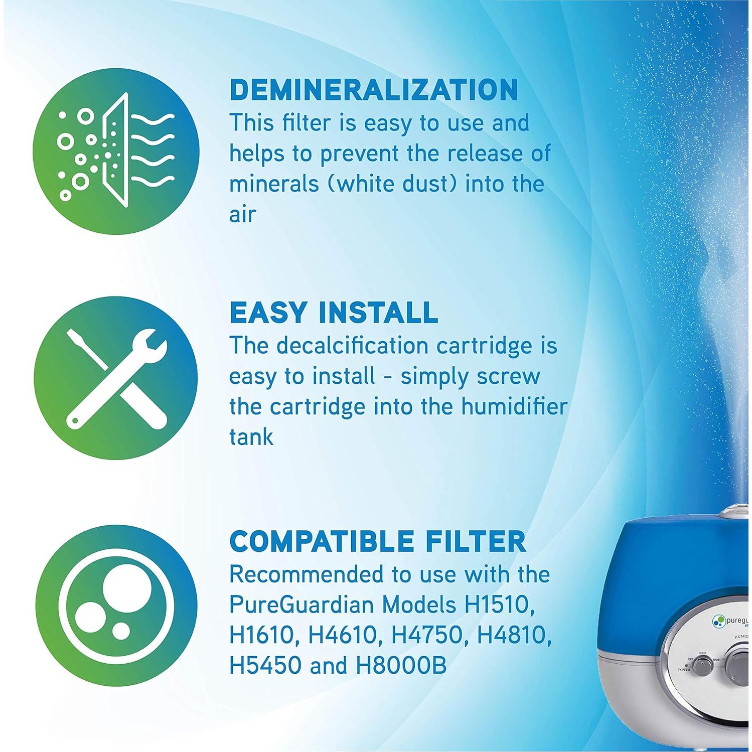 Filtro de desmineralización PureGuardian FLTDC para humidificador