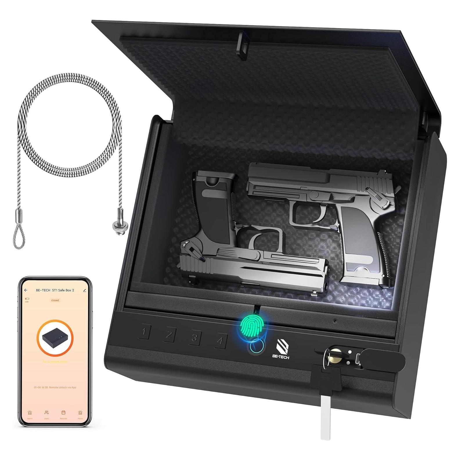 Caja Fuerte Biométrica BE-TECH para Pistolas 3L Acceso Rápido