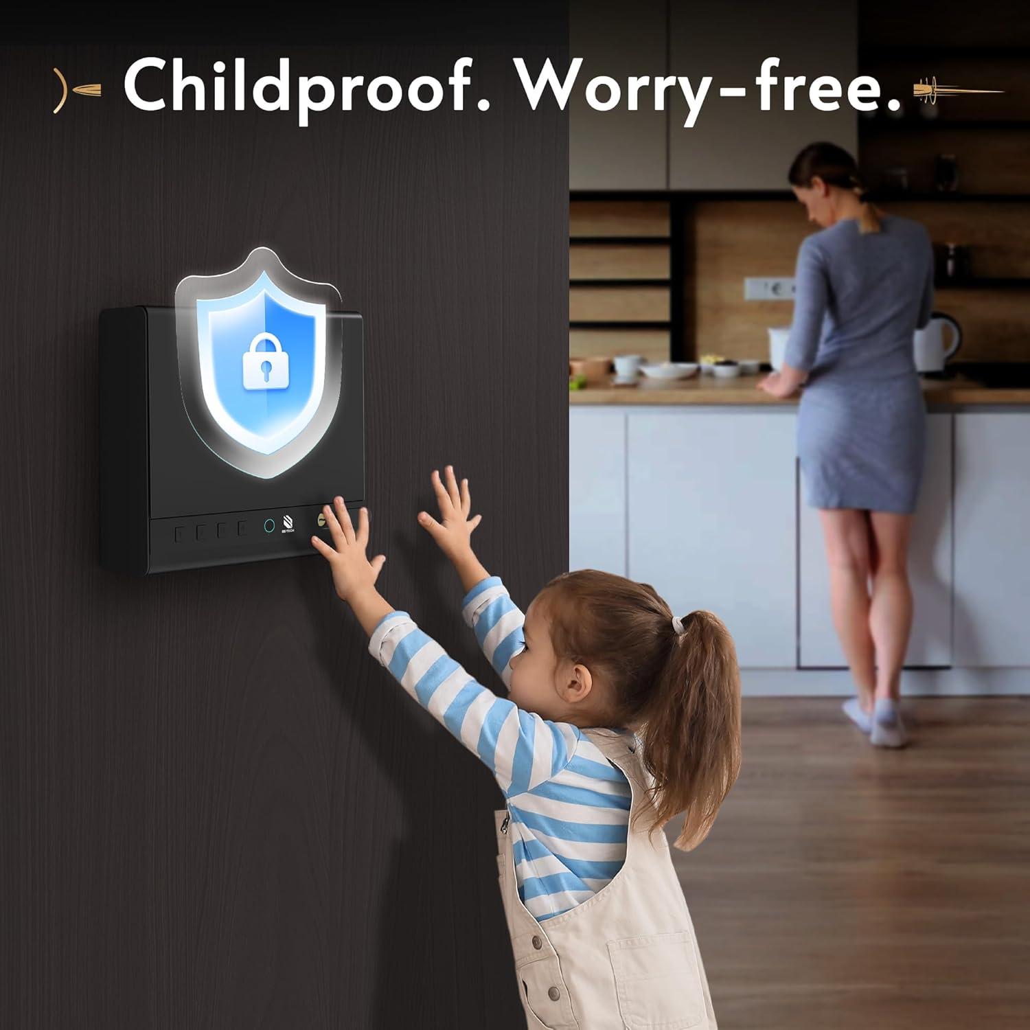 Caja Fuerte Biométrica BE-TECH para Pistolas 3L Acceso Rápido