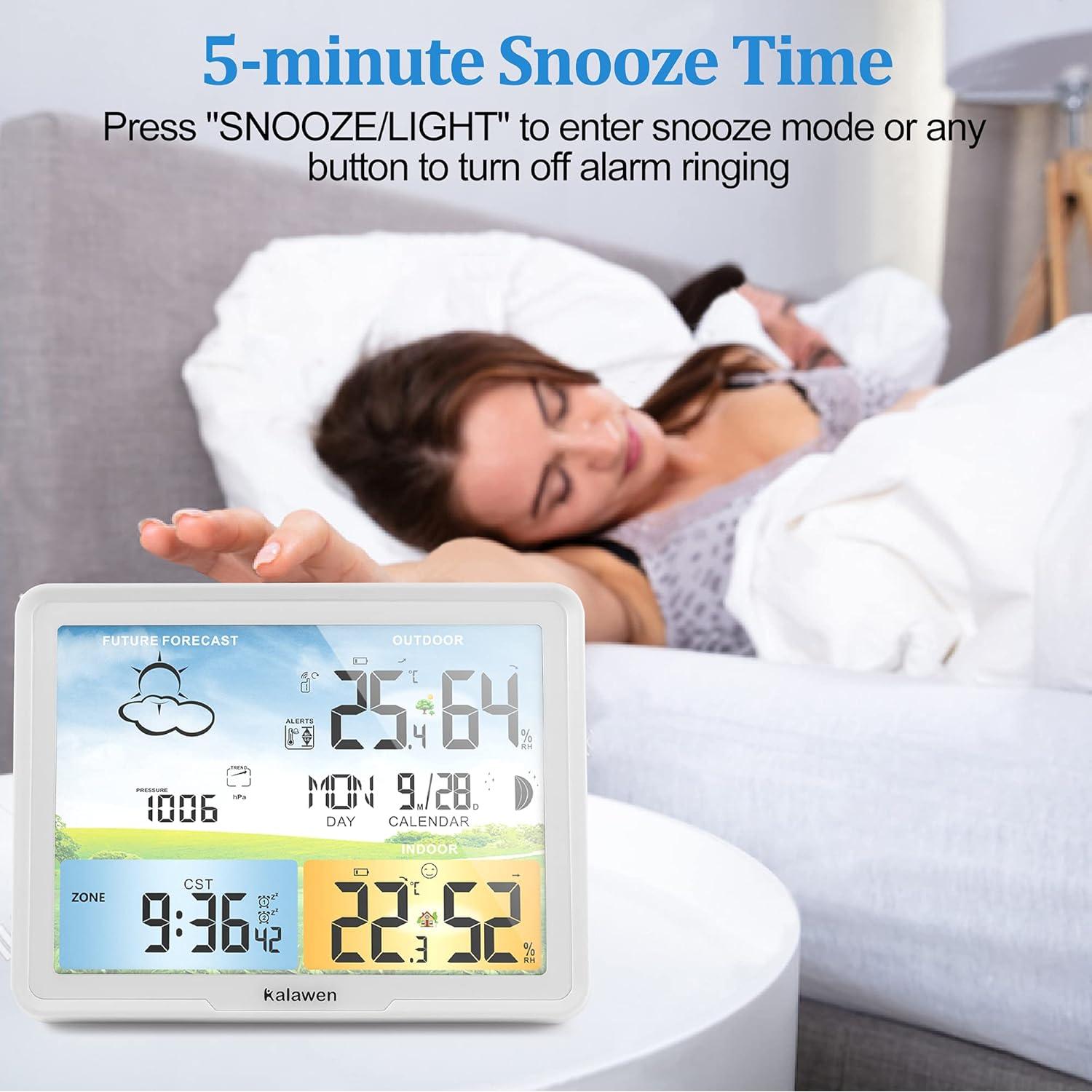 Estación Meteorológica Inalámbrica Kalawen con Reloj Atómico