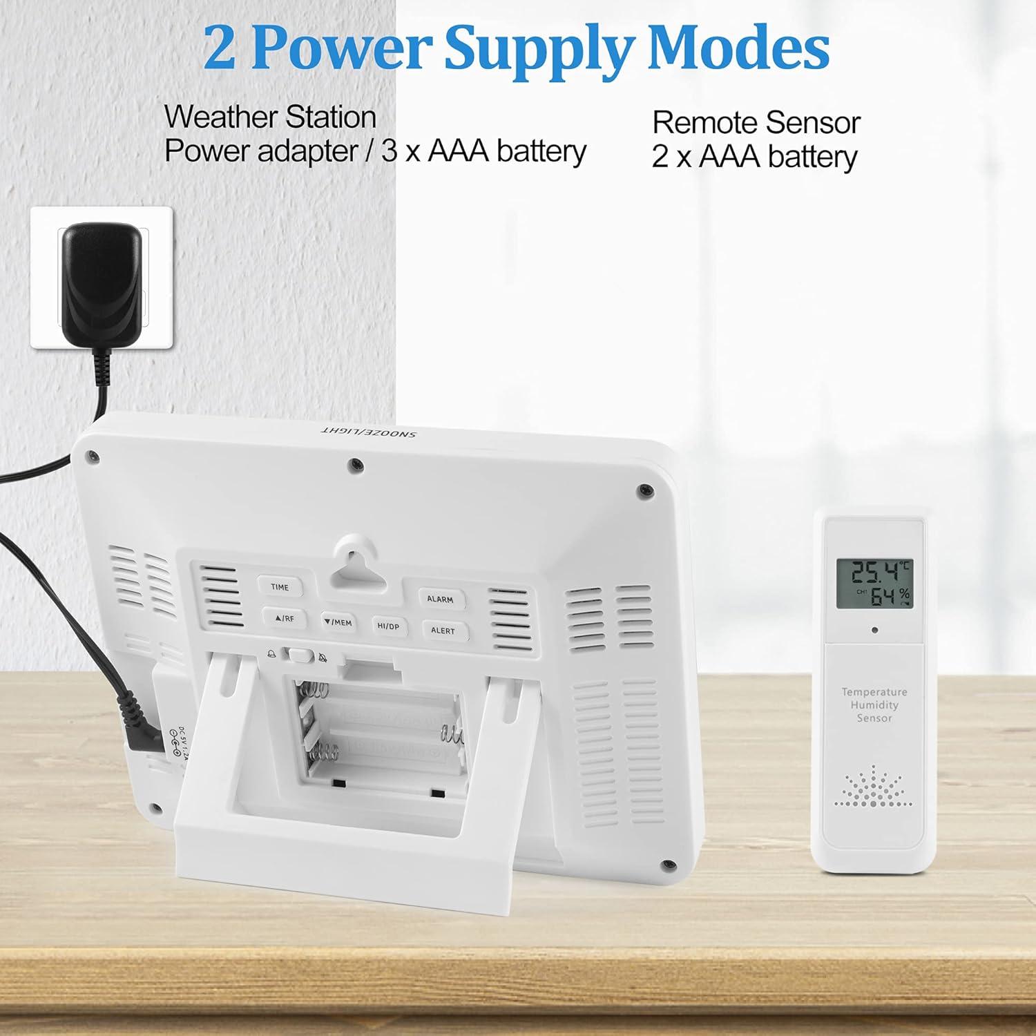 Estación Meteorológica Inalámbrica Kalawen con Reloj Atómico