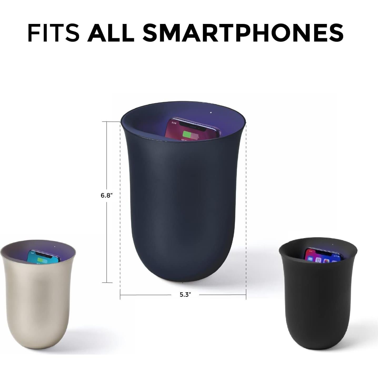 Cargador Inalámbrico Lexon Oblio con Sanitizador UV-C 10W