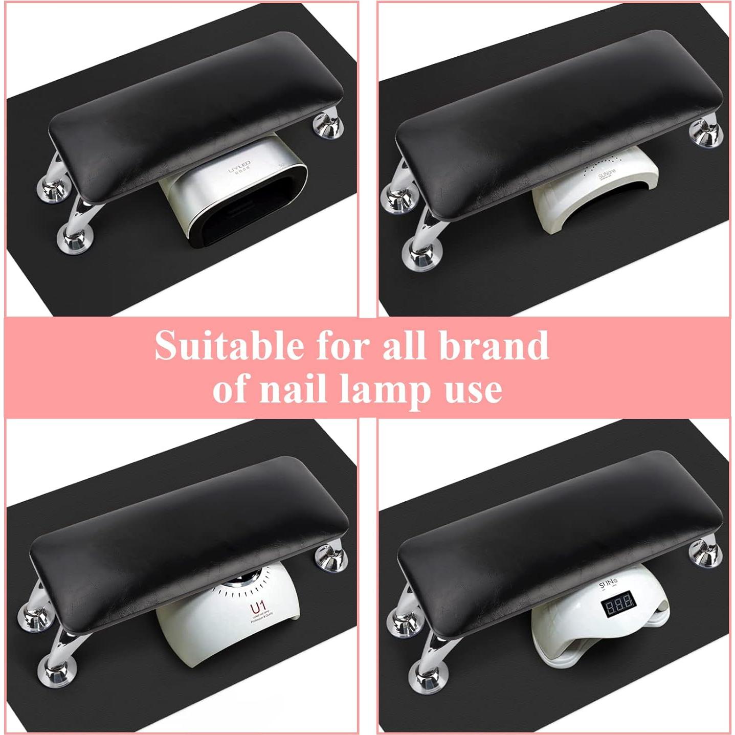 Reposabrazos para Uñas Lionvison Negro con Alfombrilla 60x40cm