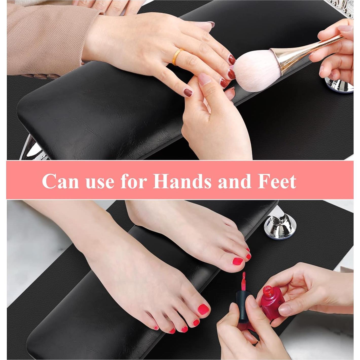 Reposabrazos para Uñas Lionvison Negro con Alfombrilla 60x40cm