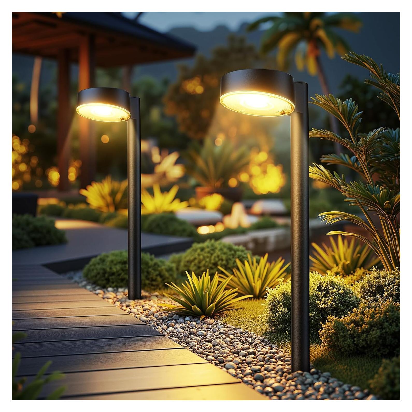 Luces Solares para Senderos Ahaorigin, Paquete de 2, 12 LED, IP65