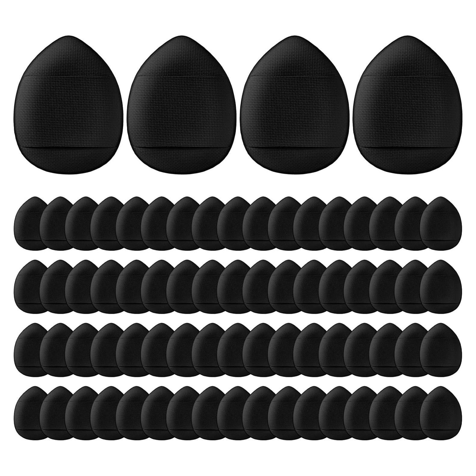 72 Esponjas de Maquillaje Mini Gerrii - Puff de Polvo Negro