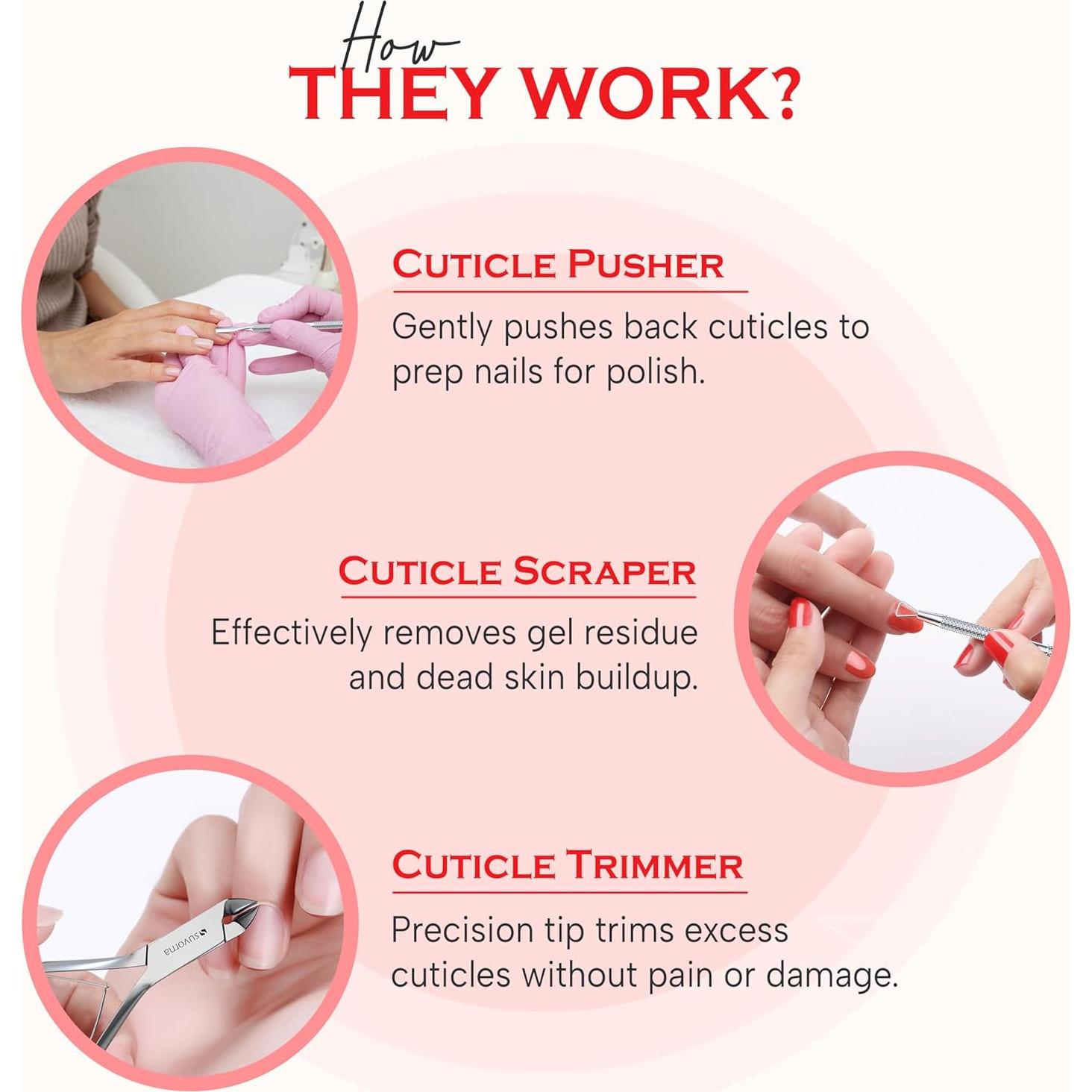 Juego de Cortadores de Cutícula Suvorna 5 en 1 Acero Inoxidable