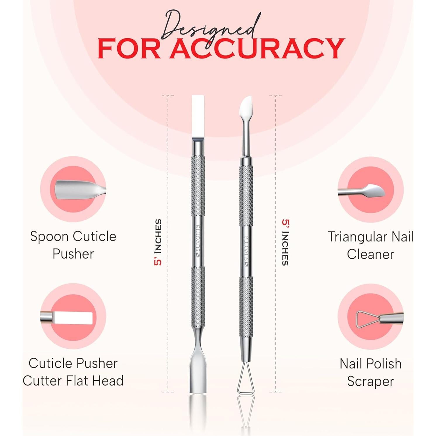Juego de Cortadores de Cutícula Suvorna 5 en 1 Acero Inoxidable