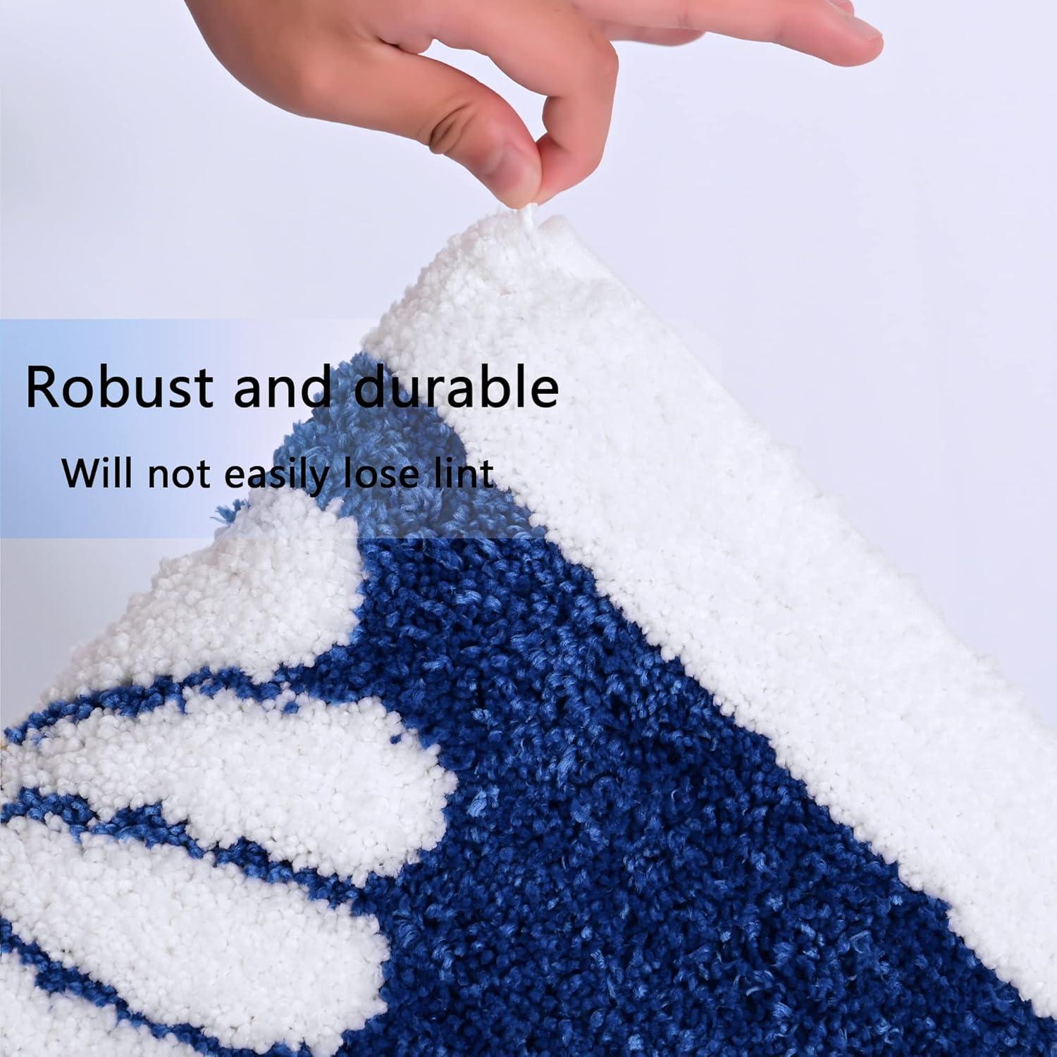 Alfombra de Baño Antideslizante Dorruger 50x81 cm Floral Azul