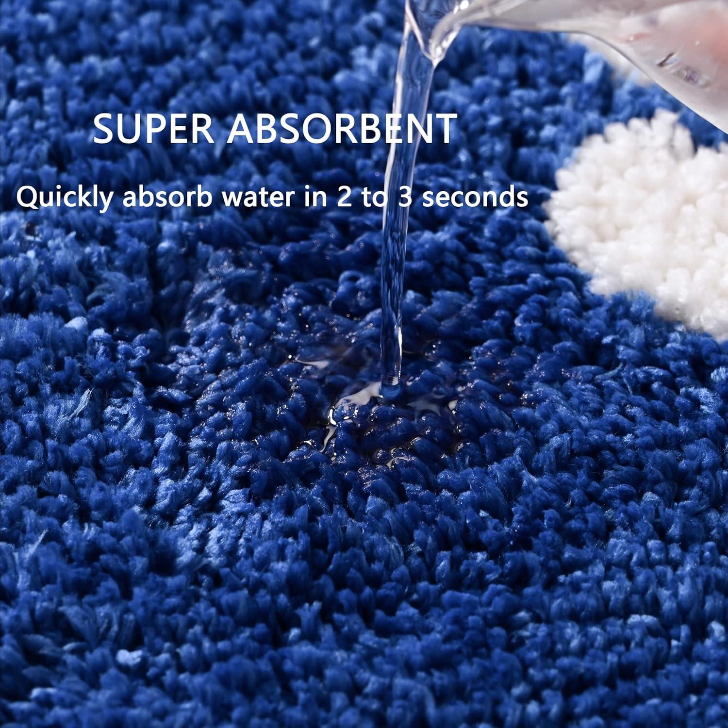 Alfombra de Baño Antideslizante Dorruger 50x81 cm Floral Azul