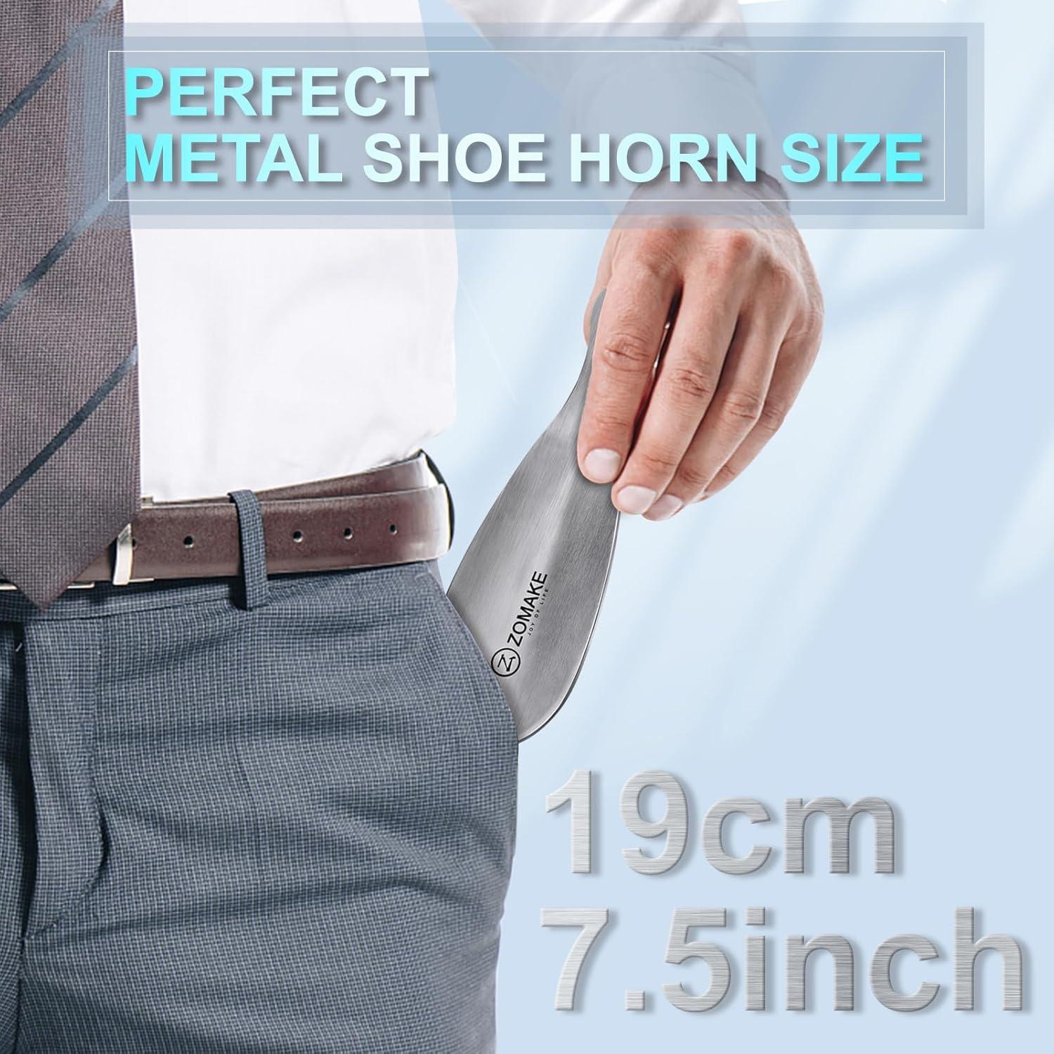 Cuerno de Zapato de Metal ZOMAKE 19 cm Portátil para Viaje
