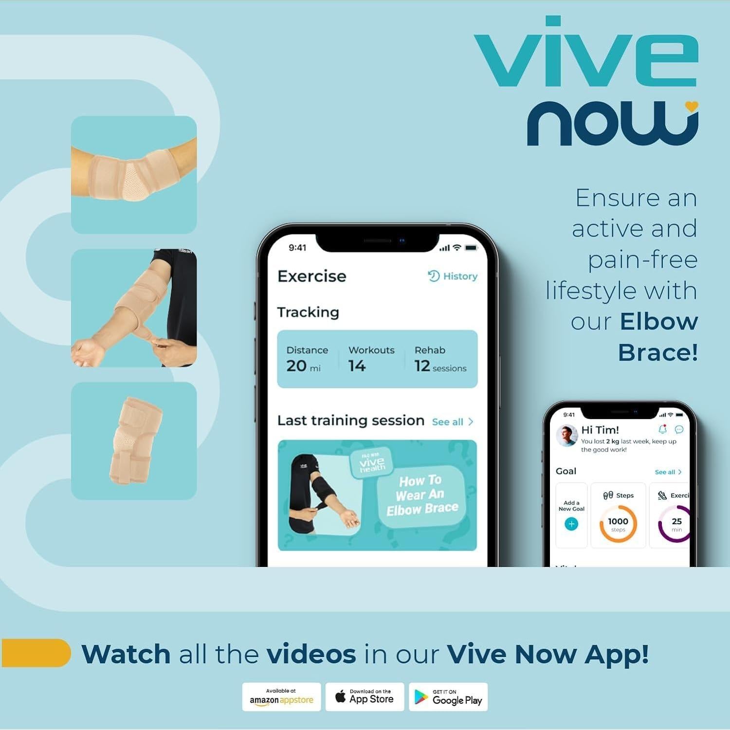 Faja de Codo Vive Health Estándar Beige - Compresión para Tendonitis