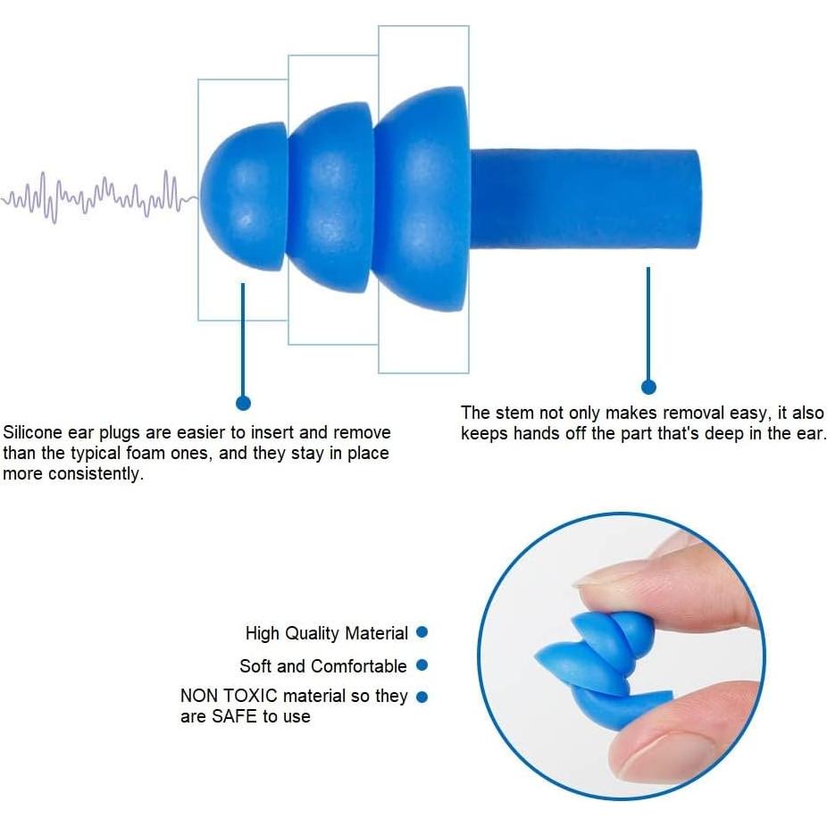 50 Pares de Tapones de Silicona Quality Plugs Reutilizables Impermeables