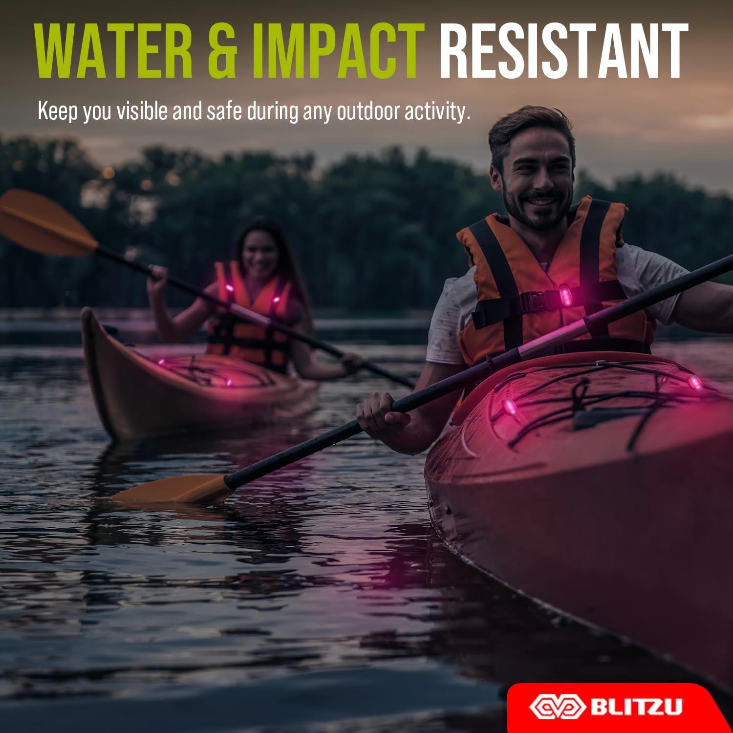 Paquete de 4 Luces LED de Seguridad BLITZU Rosa Clip-On