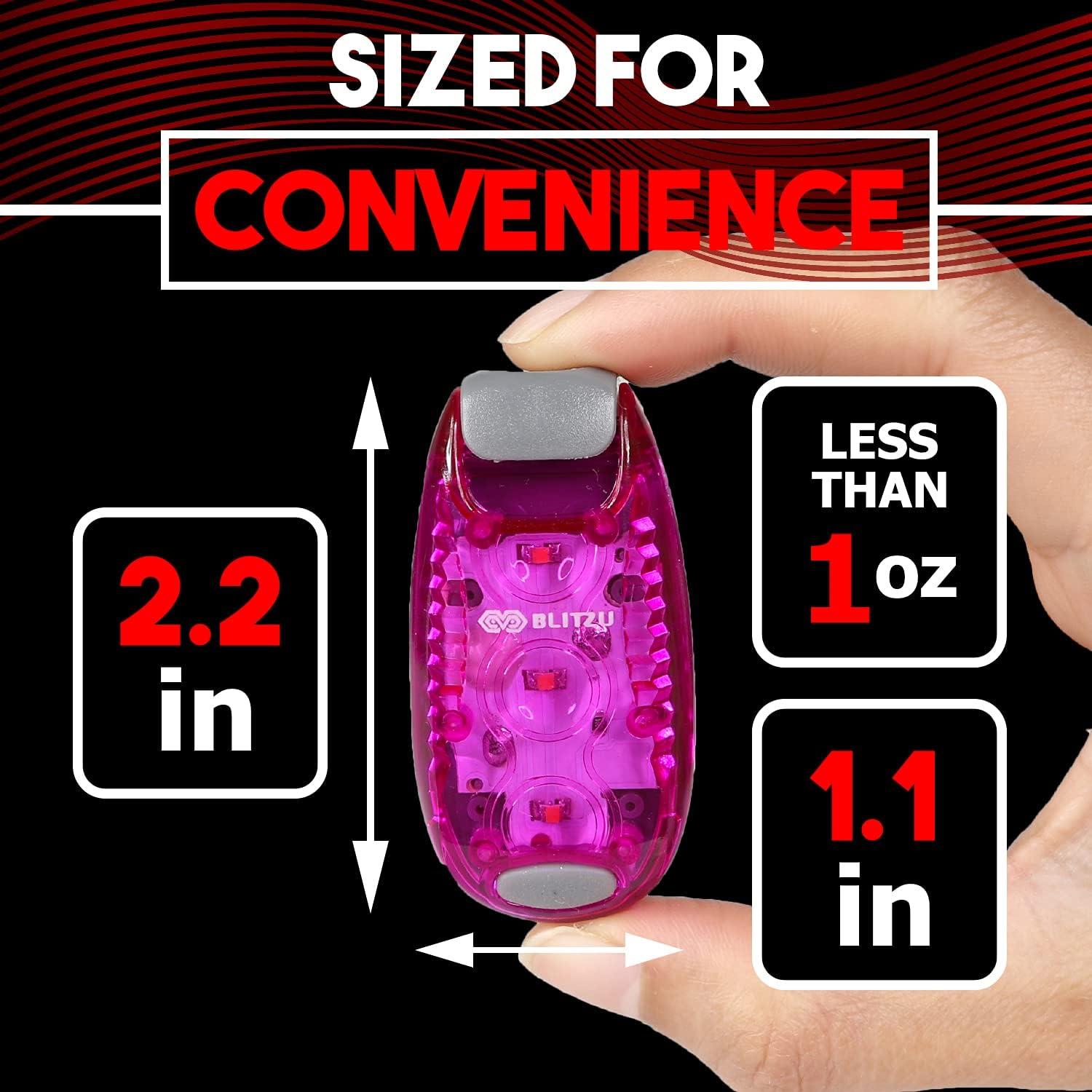 Paquete de 4 Luces LED de Seguridad BLITZU Rosa Clip-On