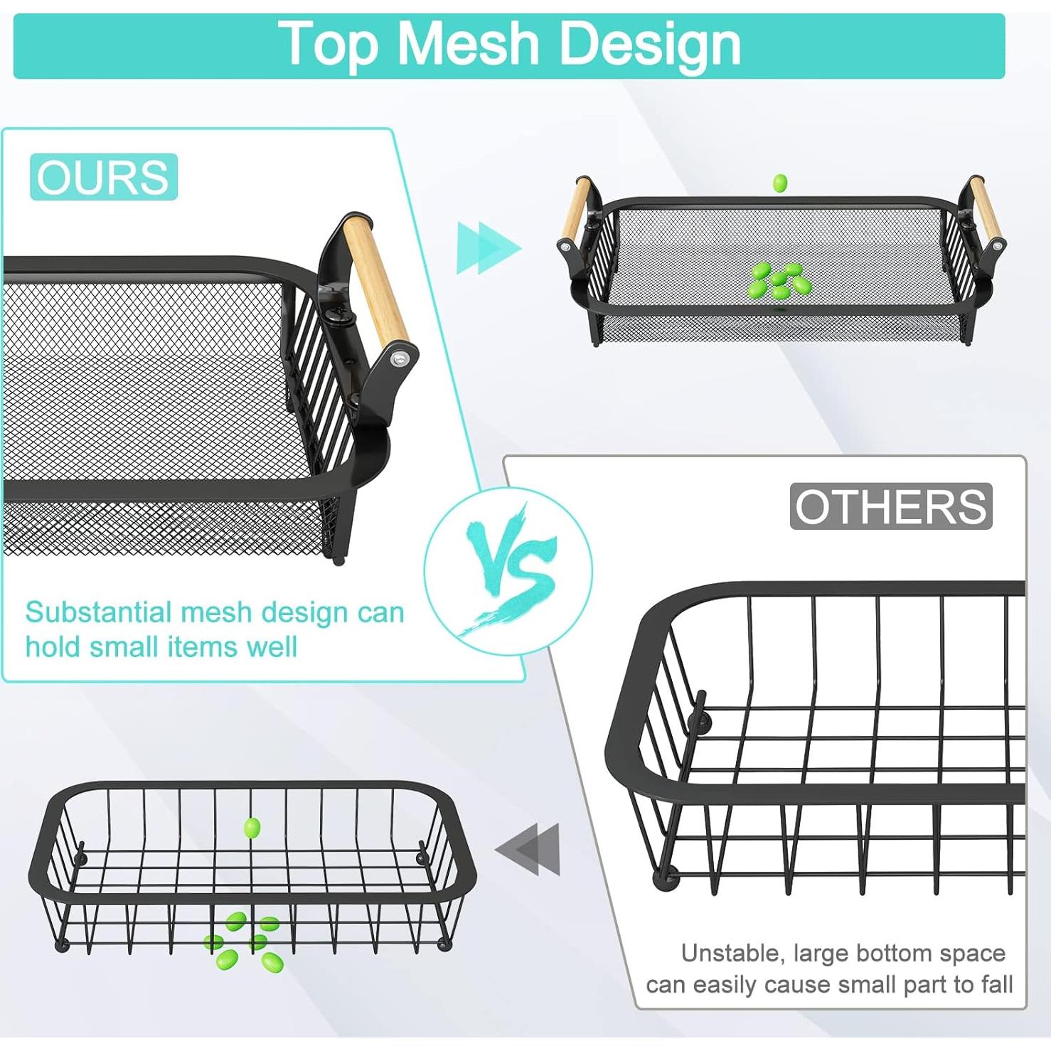 Cesta de Frutas 3 Niveles Miyawell con Soportes para Plátanos