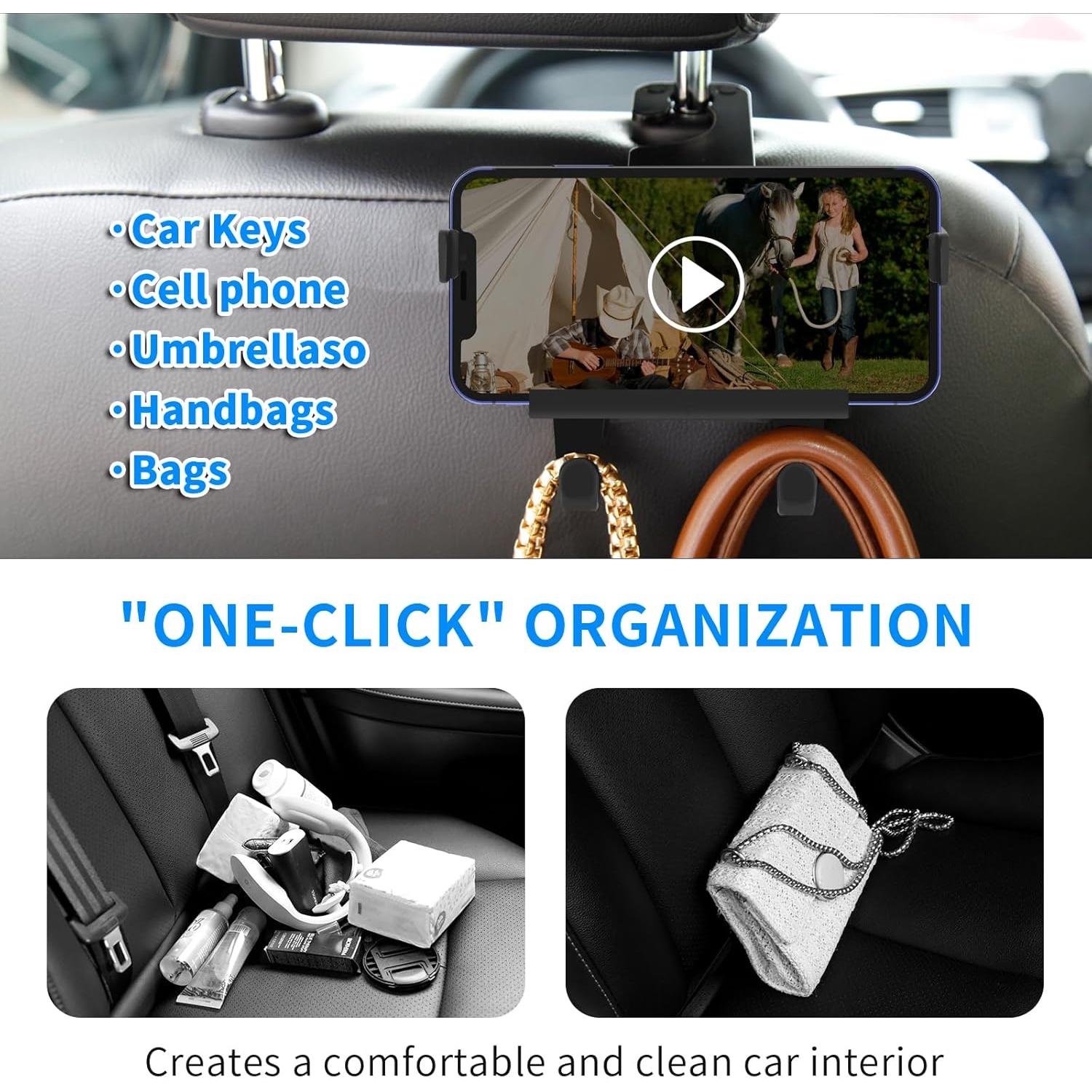 Gancho Oculto 2 en 1 SunlightXS para Reposacabezas de Coche