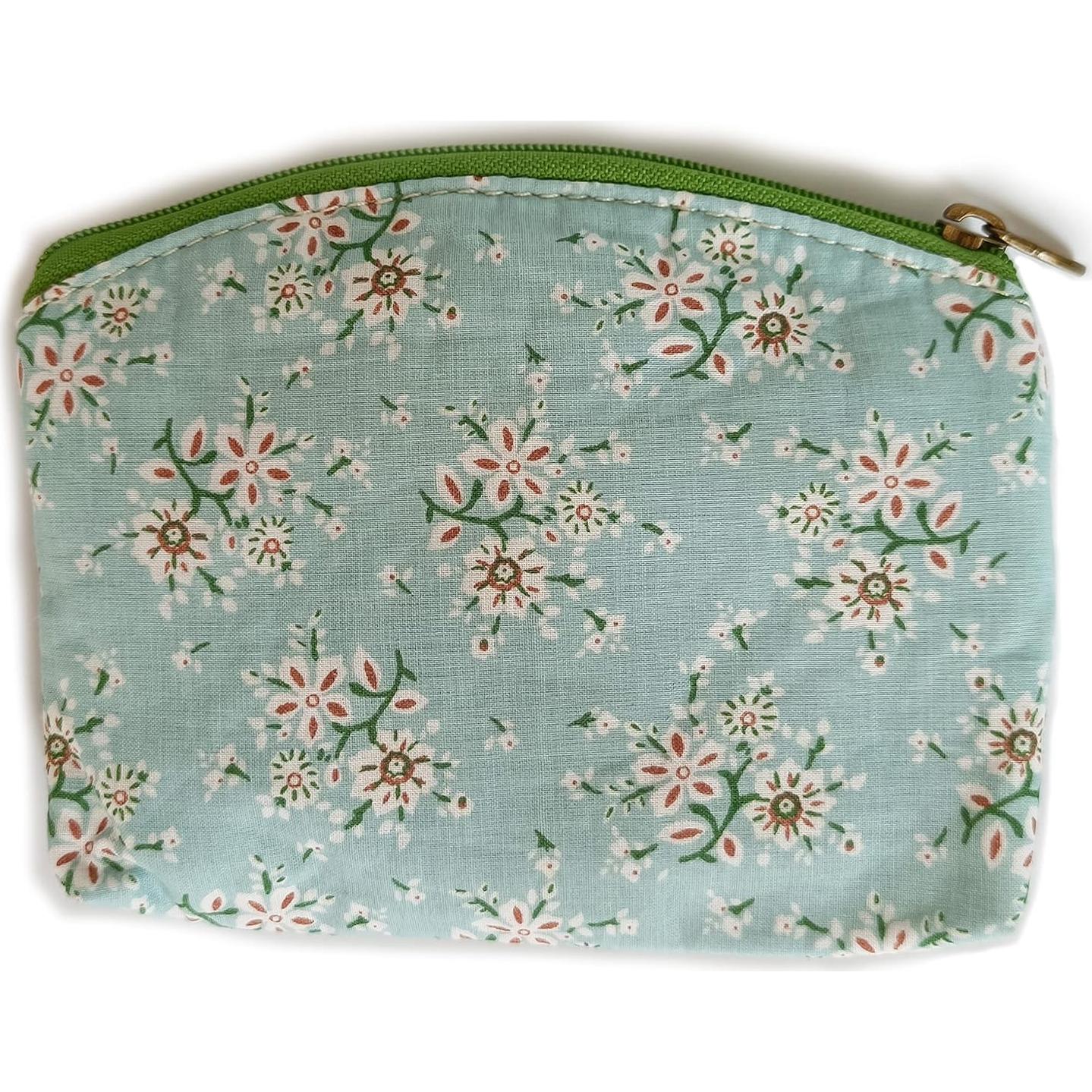 Monedero de Algodón para Mujeres YHmyok Verde Azul 11x14 cm