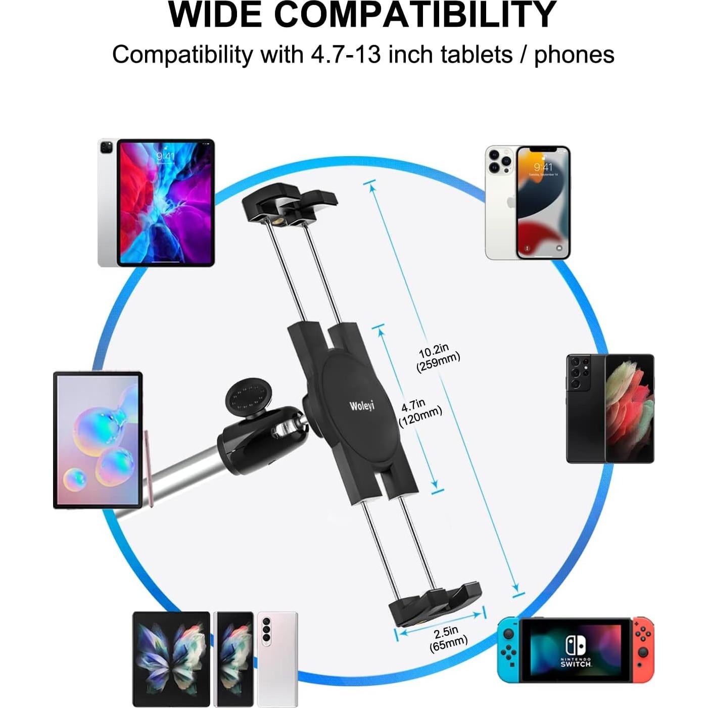 Soporte de Pared para Tablet Woleyi, Brazo Plegable 86 cm