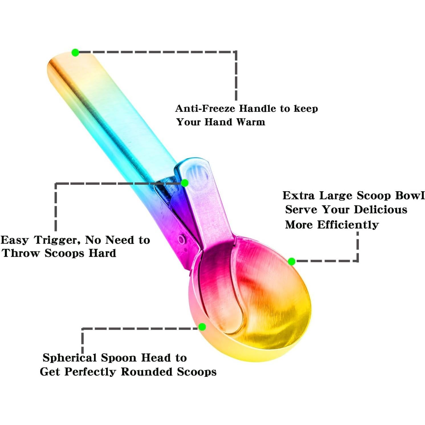 Cucharón de Helado Acero Inoxidable HLDMYYXGS 16.8cm Rainbow