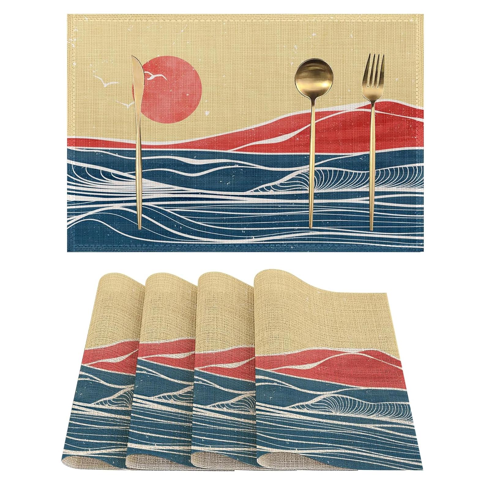 Juego de 4 Manteles Rectangulares IGPPDO Lino 30x45 cm