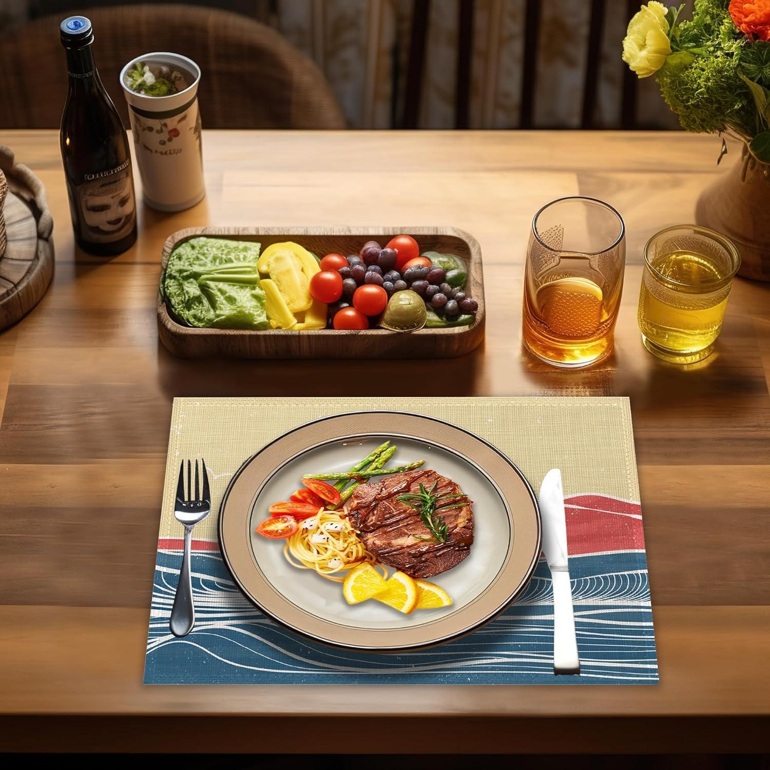 Juego de 4 Manteles Rectangulares IGPPDO Lino 30x45 cm