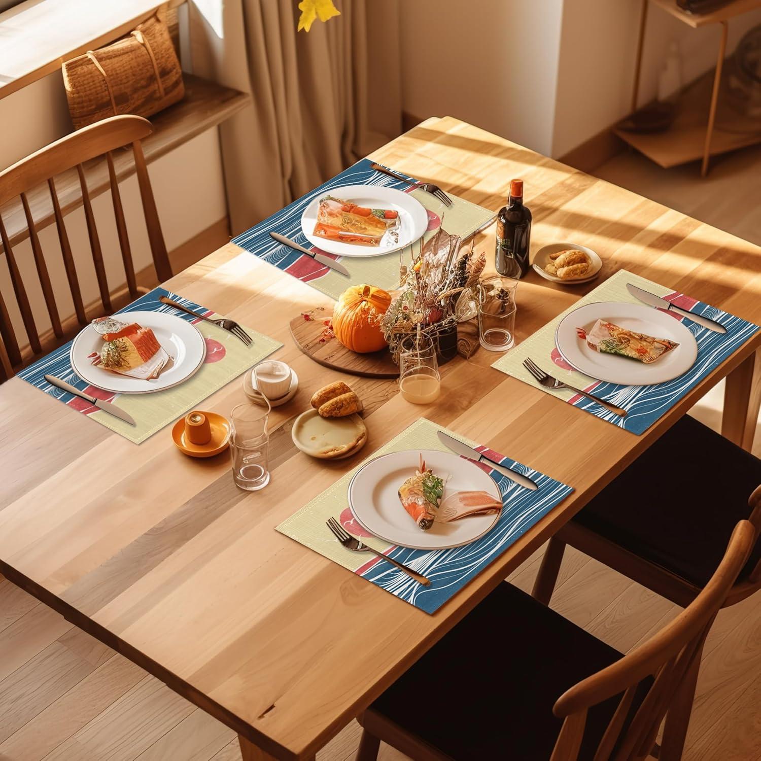 Juego de 4 Manteles Rectangulares IGPPDO Lino 30x45 cm