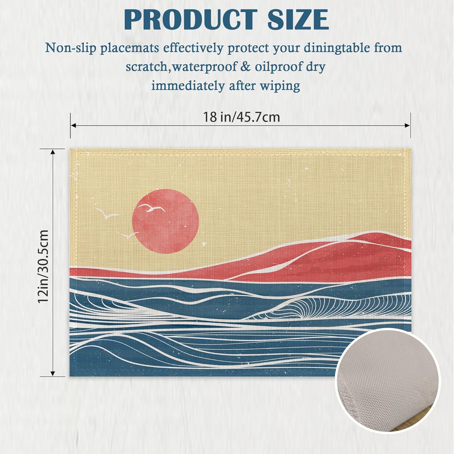 Juego de 4 Manteles Rectangulares IGPPDO Lino 30x45 cm