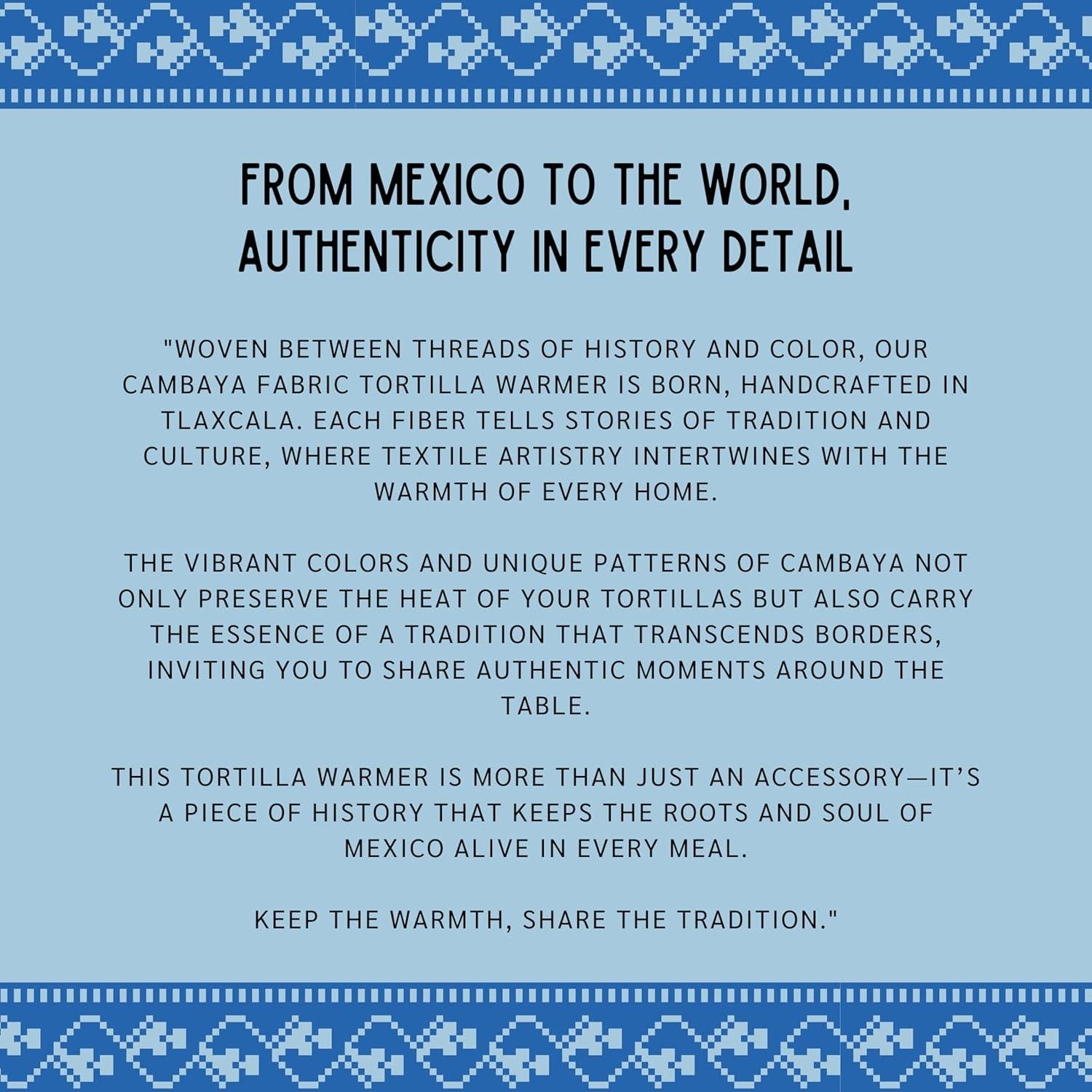 Calentador de Tortillas AXR Hecho a Mano 30 cm Tela Cambaya