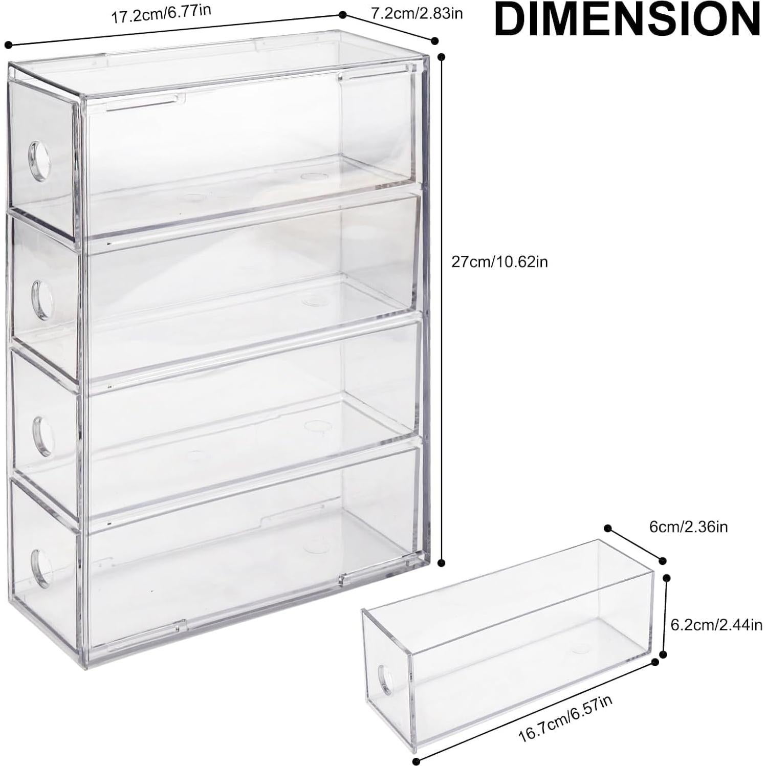 Soporte de cápsulas de café NOKI acrílico 4 cajones transparente