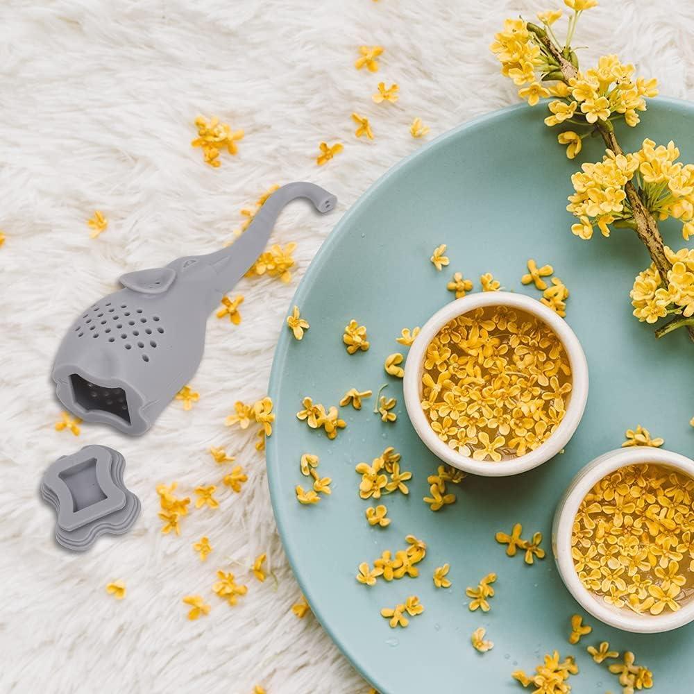 Juego de Infusores de Té Numola Elefante Silicona Reutilizable