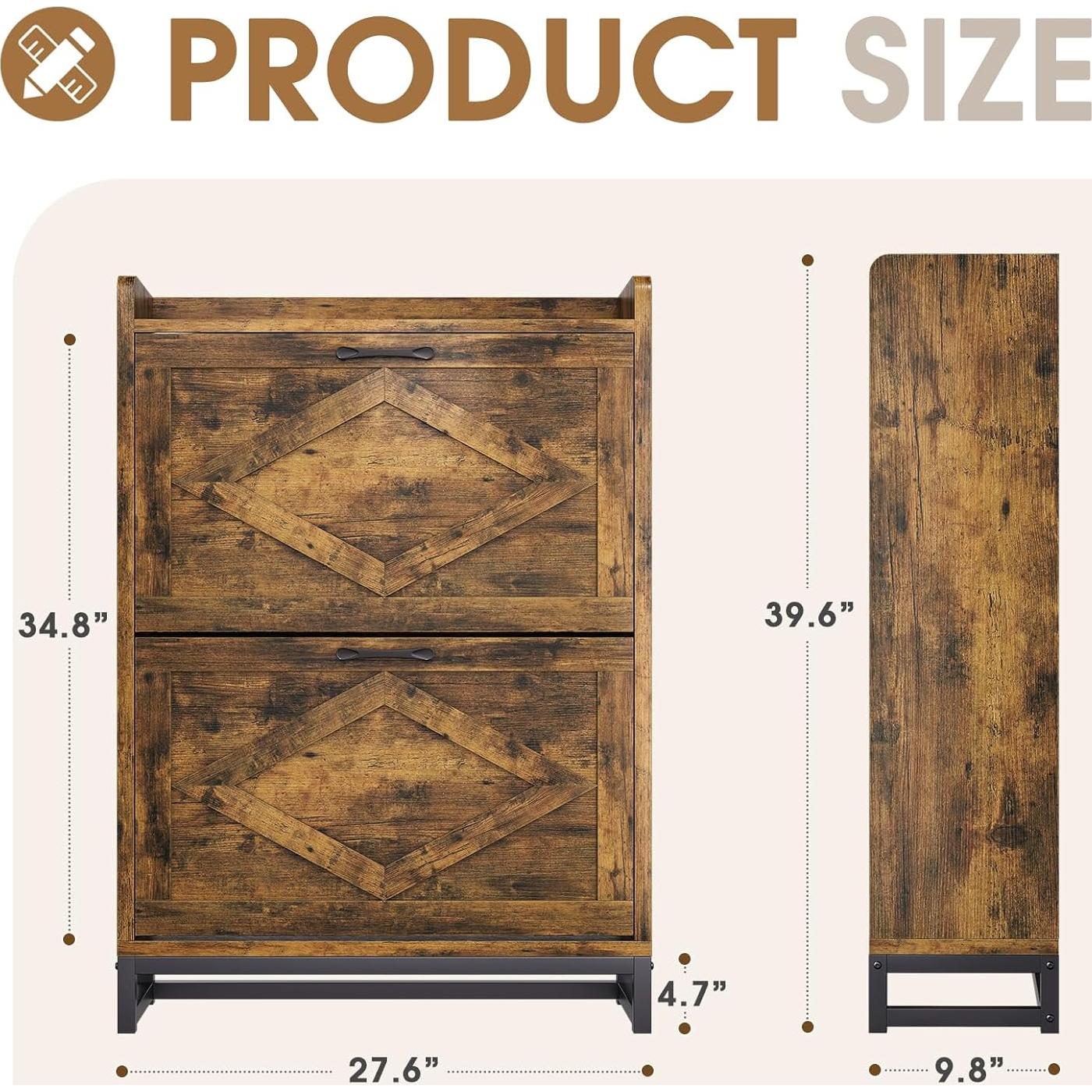 Armario para zapatos GRUSIGN XG-SD Marrón 4 estantes ajustables