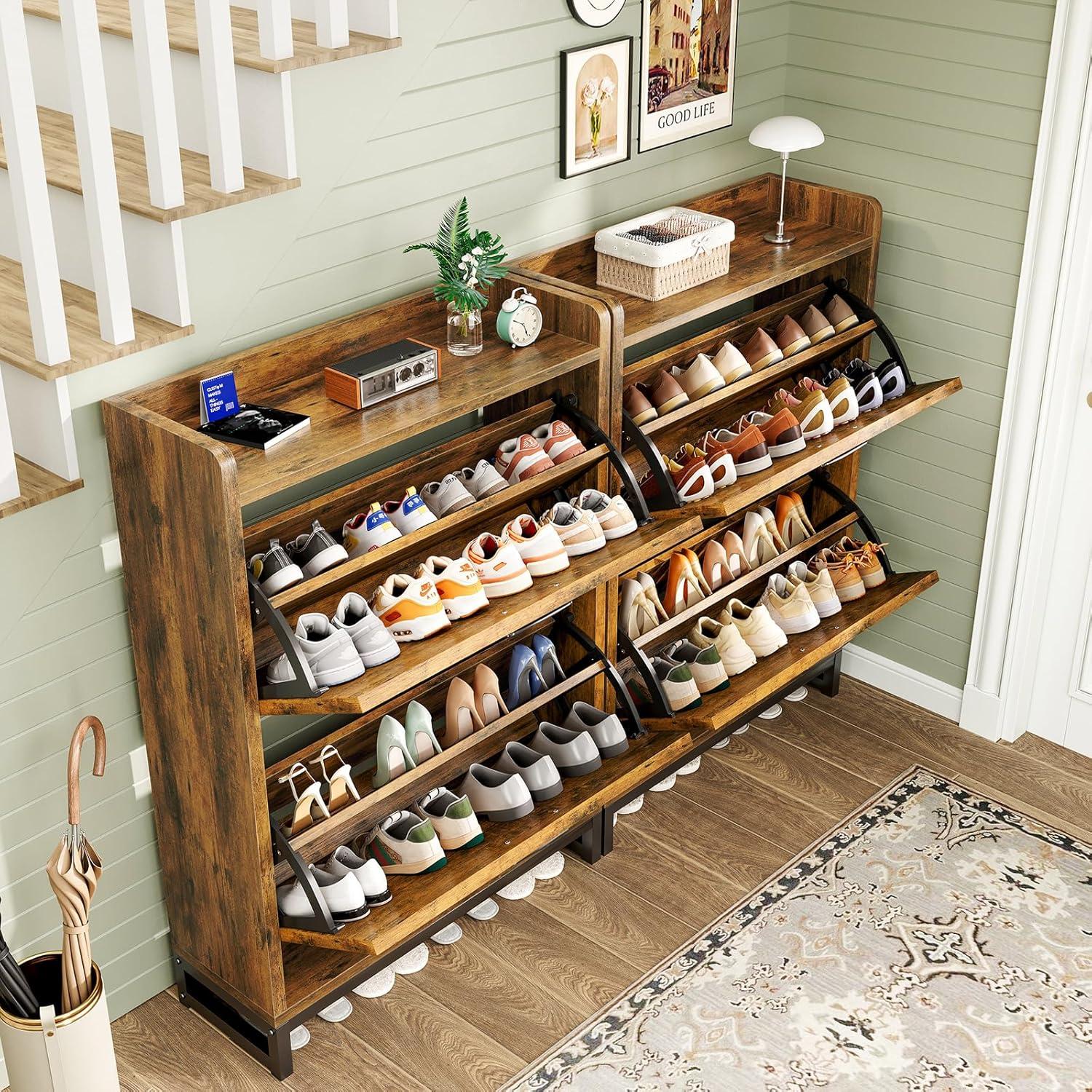 Armario para zapatos GRUSIGN XG-SD Marrón 4 estantes ajustables