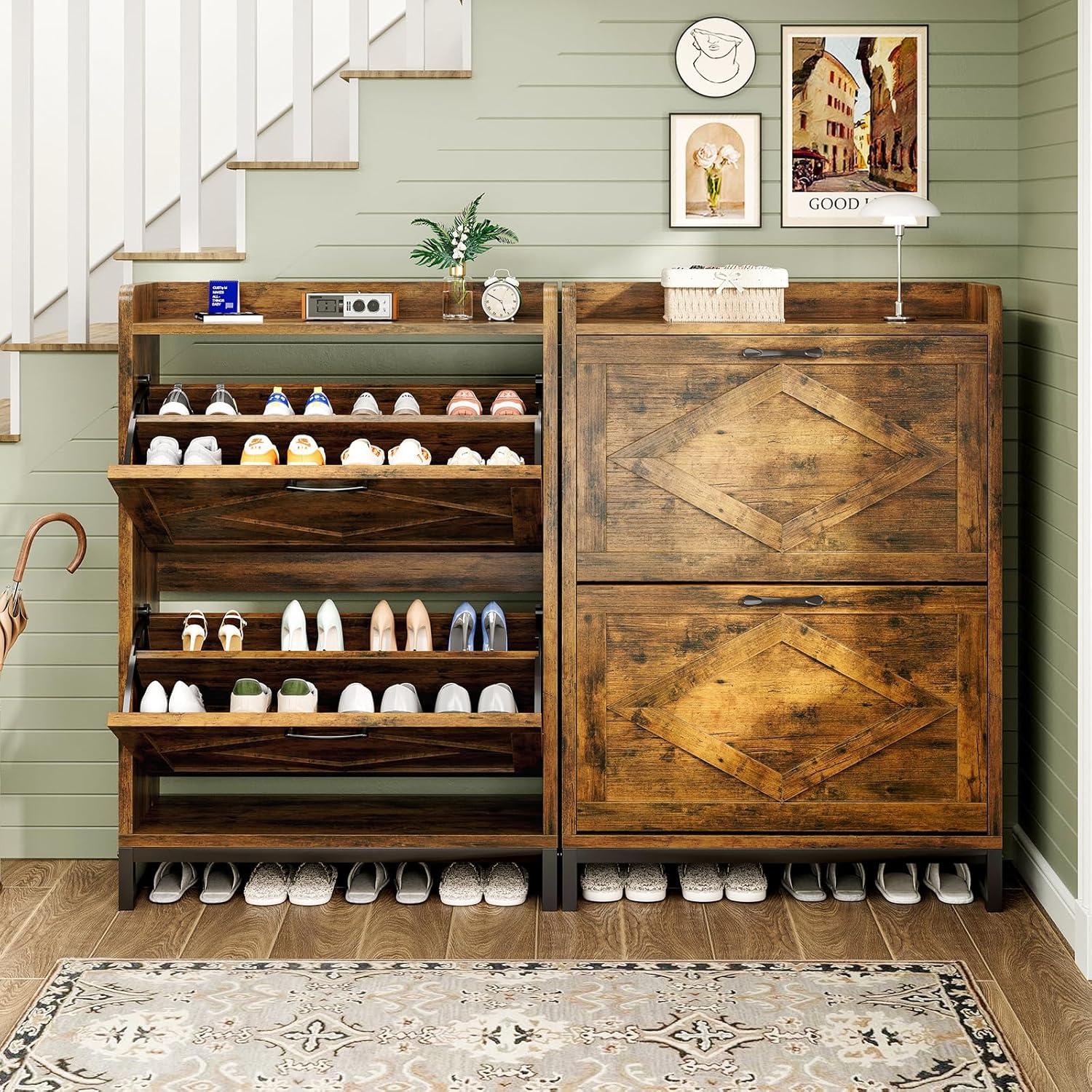 Armario para zapatos GRUSIGN XG-SD Marrón 4 estantes ajustables