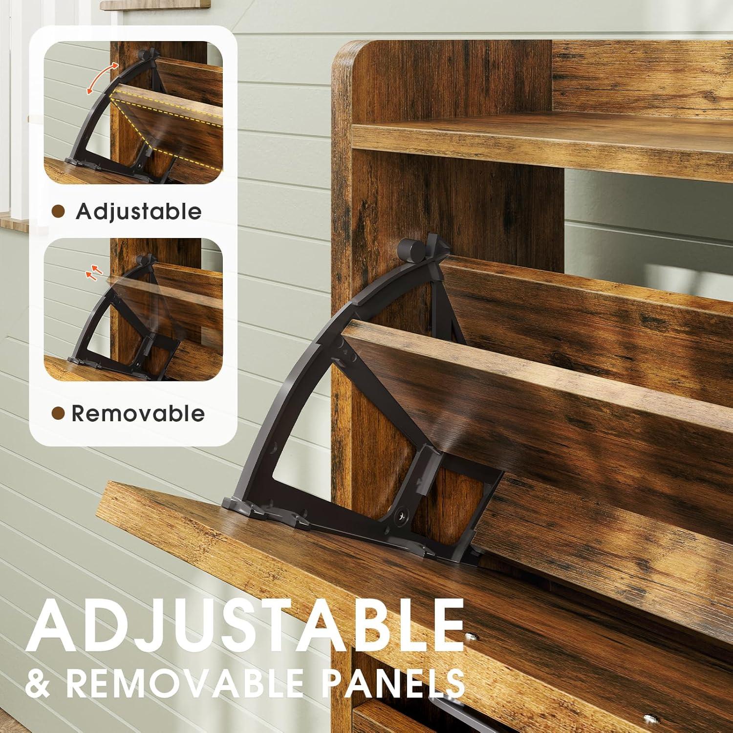 Armario para zapatos GRUSIGN XG-SD Marrón 4 estantes ajustables